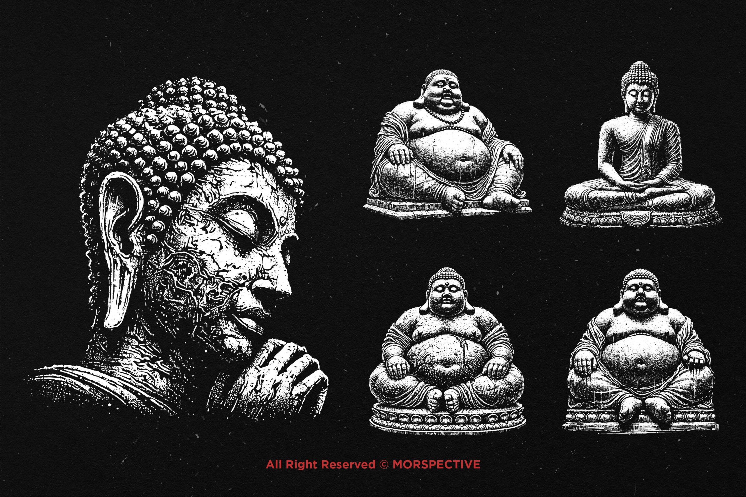 10 Bundle Dark Art Buddha Statue 4 10 Bundle Dark Art Buddha Statue - Image 4