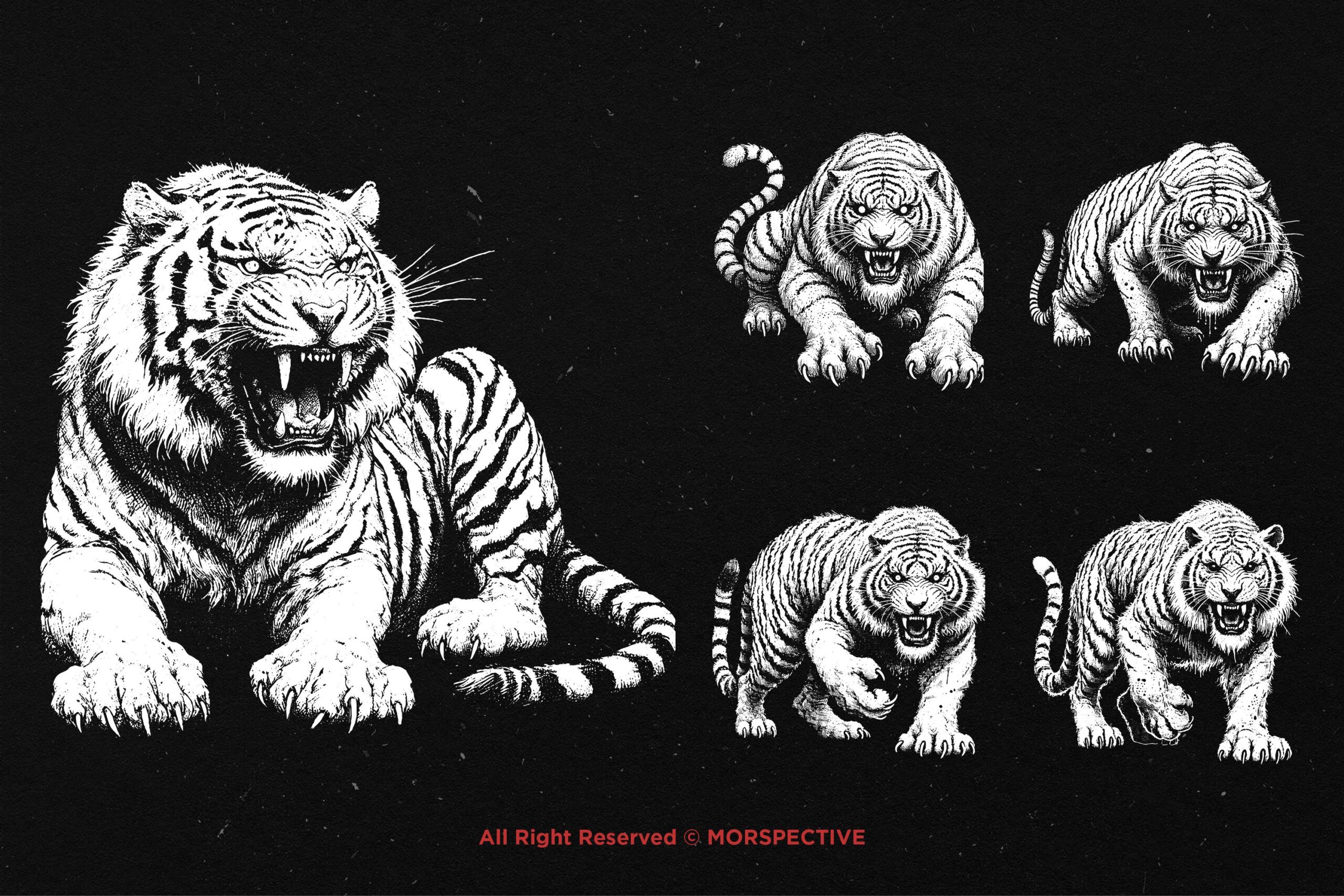 10 Bundle Dark Art White Tiger - Image 4