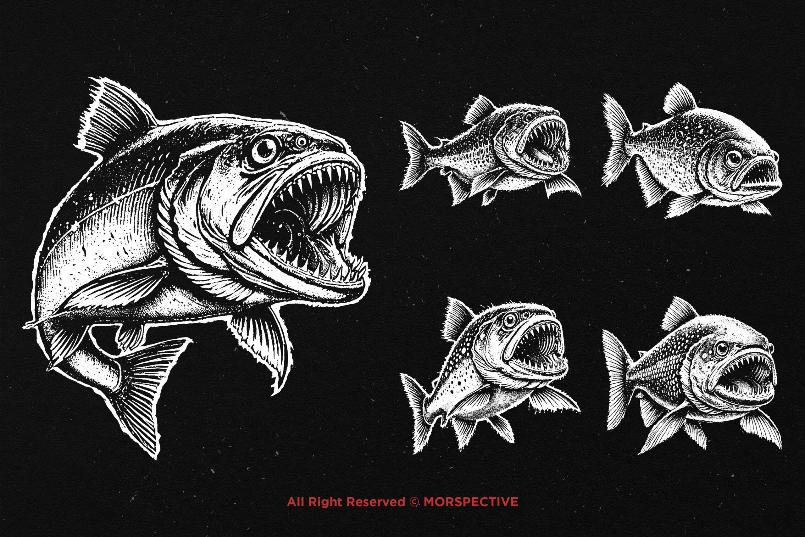 10 Bundle Dark Art Piranha - Image 4