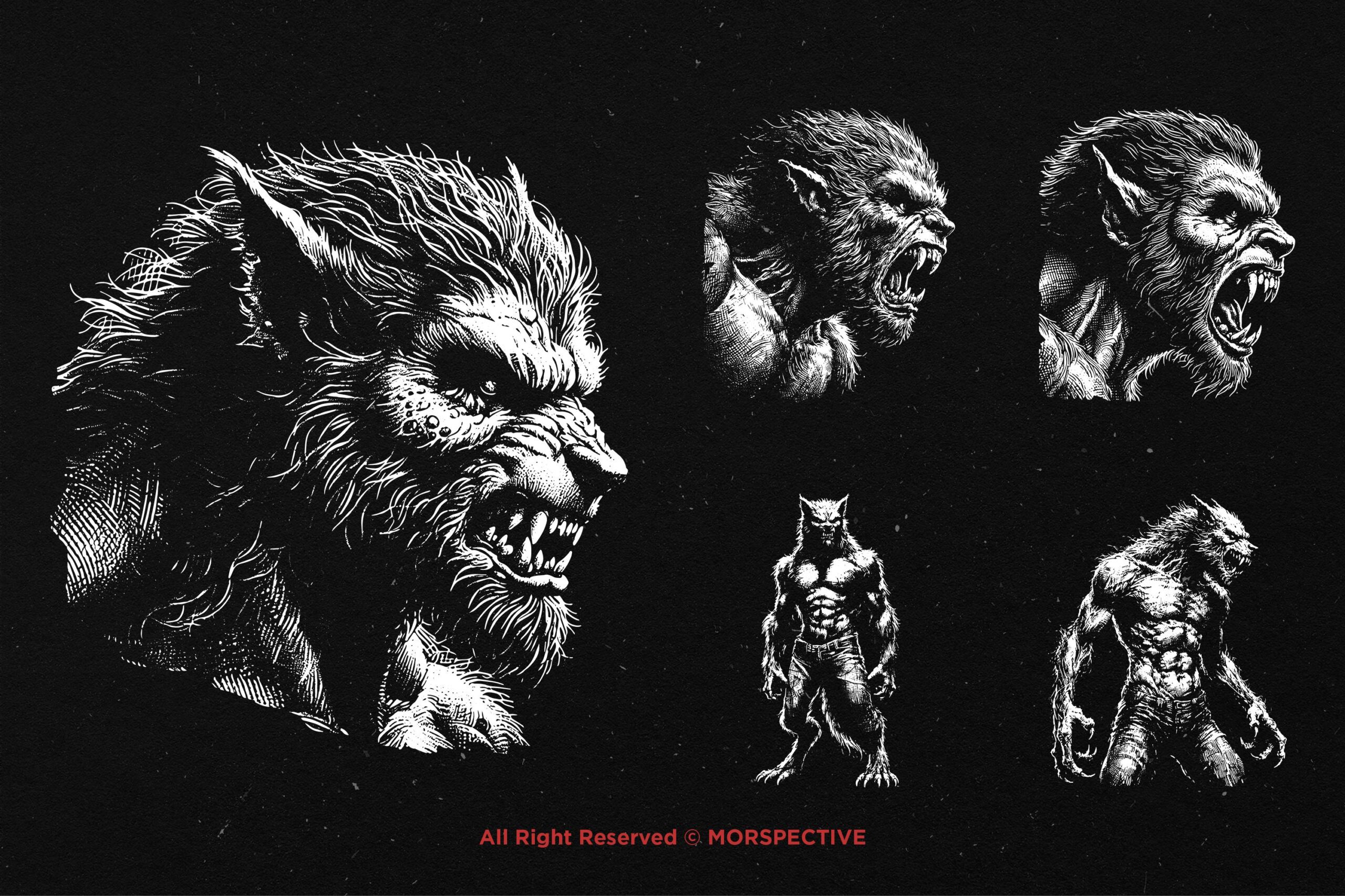 10 Bundle Dark Art Warewolf Monster - Image 4