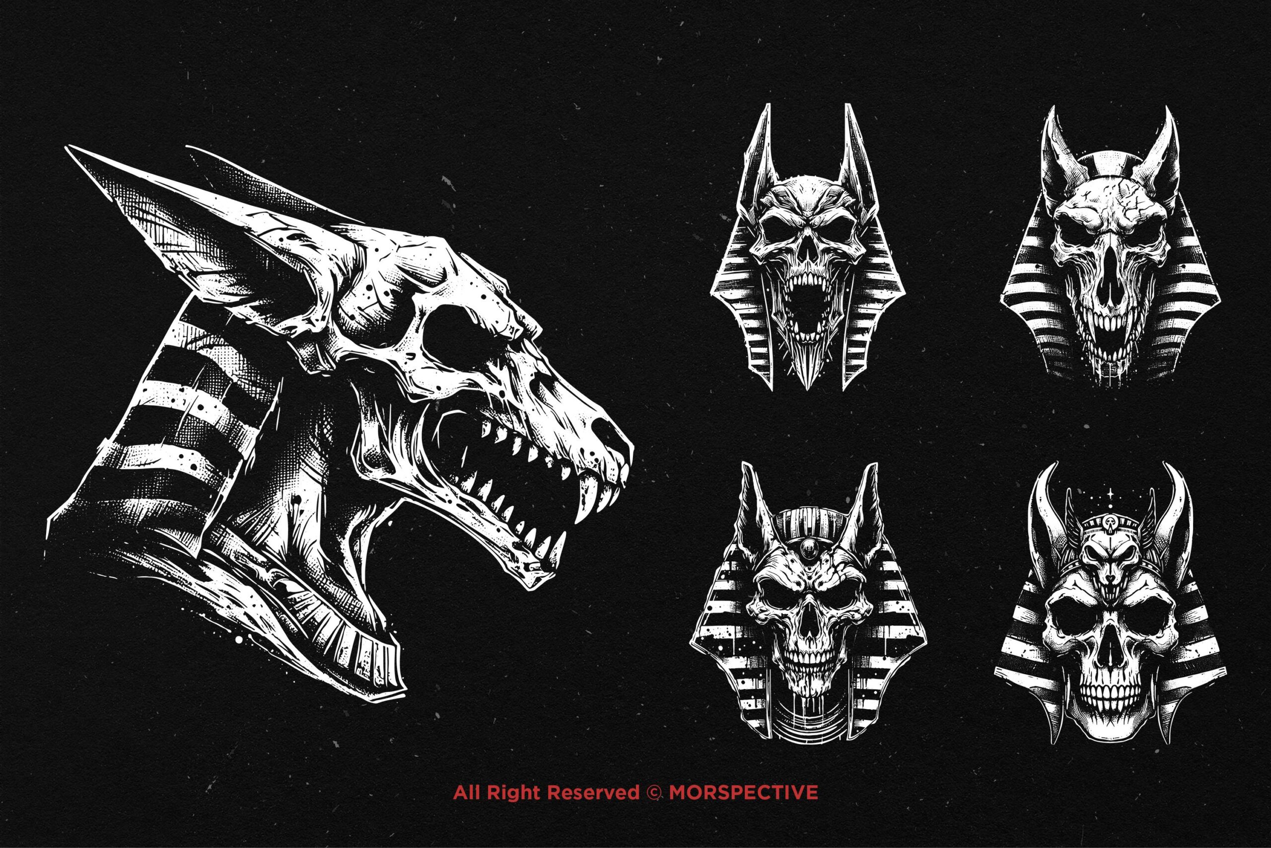 10 Bundle Dark Art Anubis Skull - Image 4