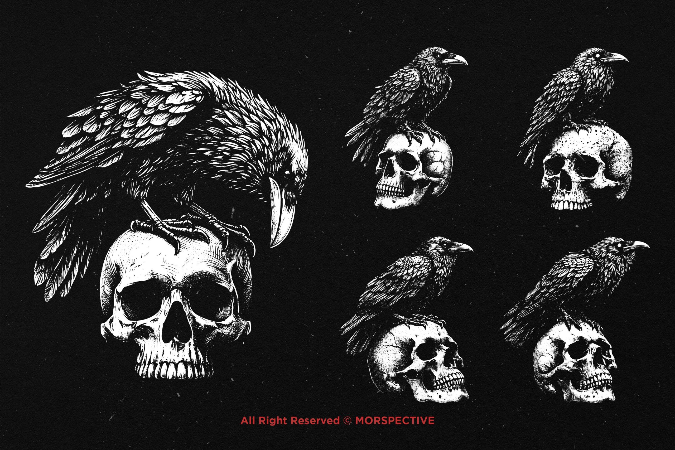 10 Bundle Dark Art Raven - Image 4