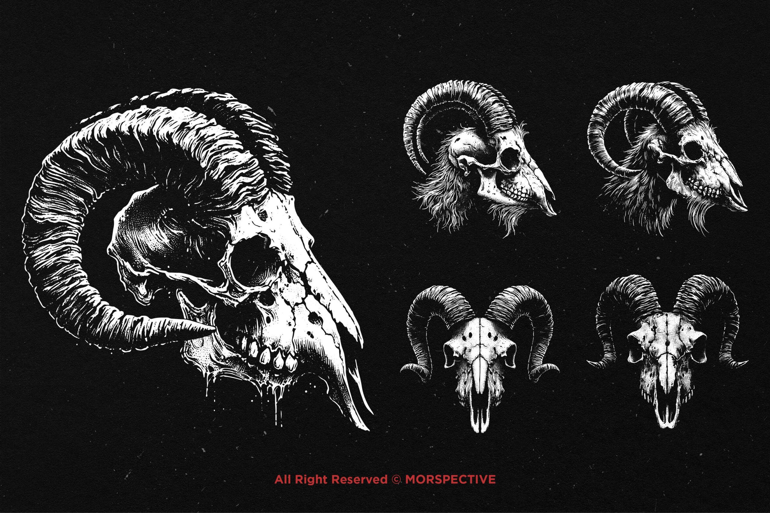 10 Bundle Dark Art Goat Skull - Image 4