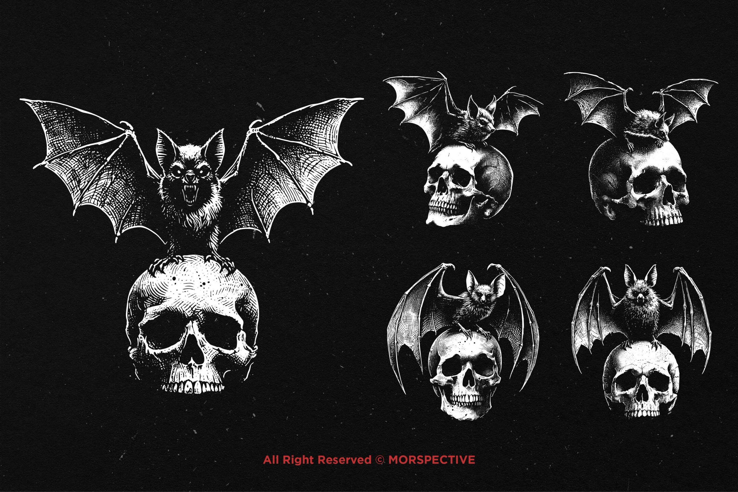 10 Bundle Dark Art Skull Bat - Image 4