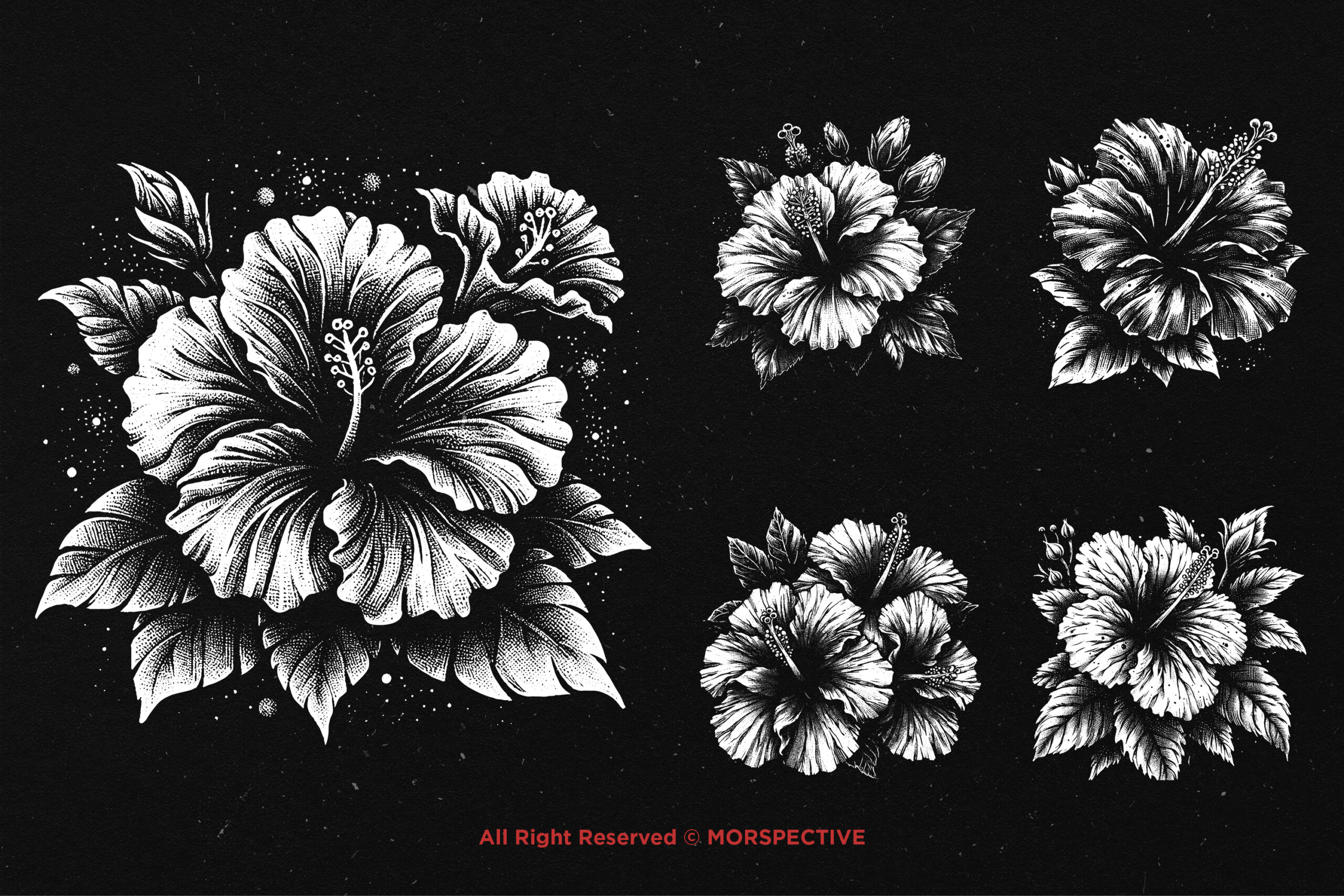 10 Bundle Dark Art Hibiscus Flower - Image 4