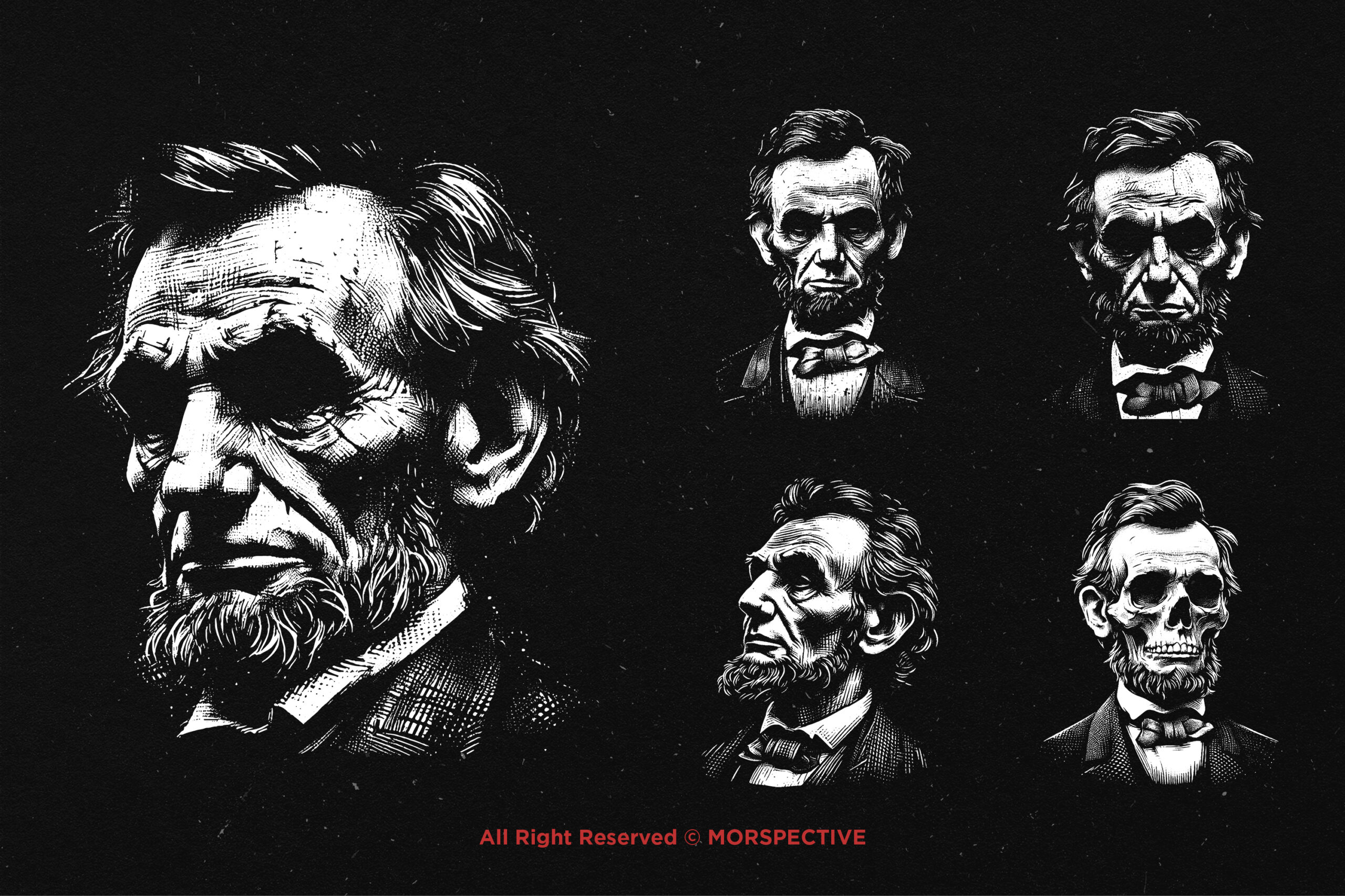 10 Bundle Dark Art Lincoln Skull 4 10 Bundle Dark Art Lincoln Skull - Image 4