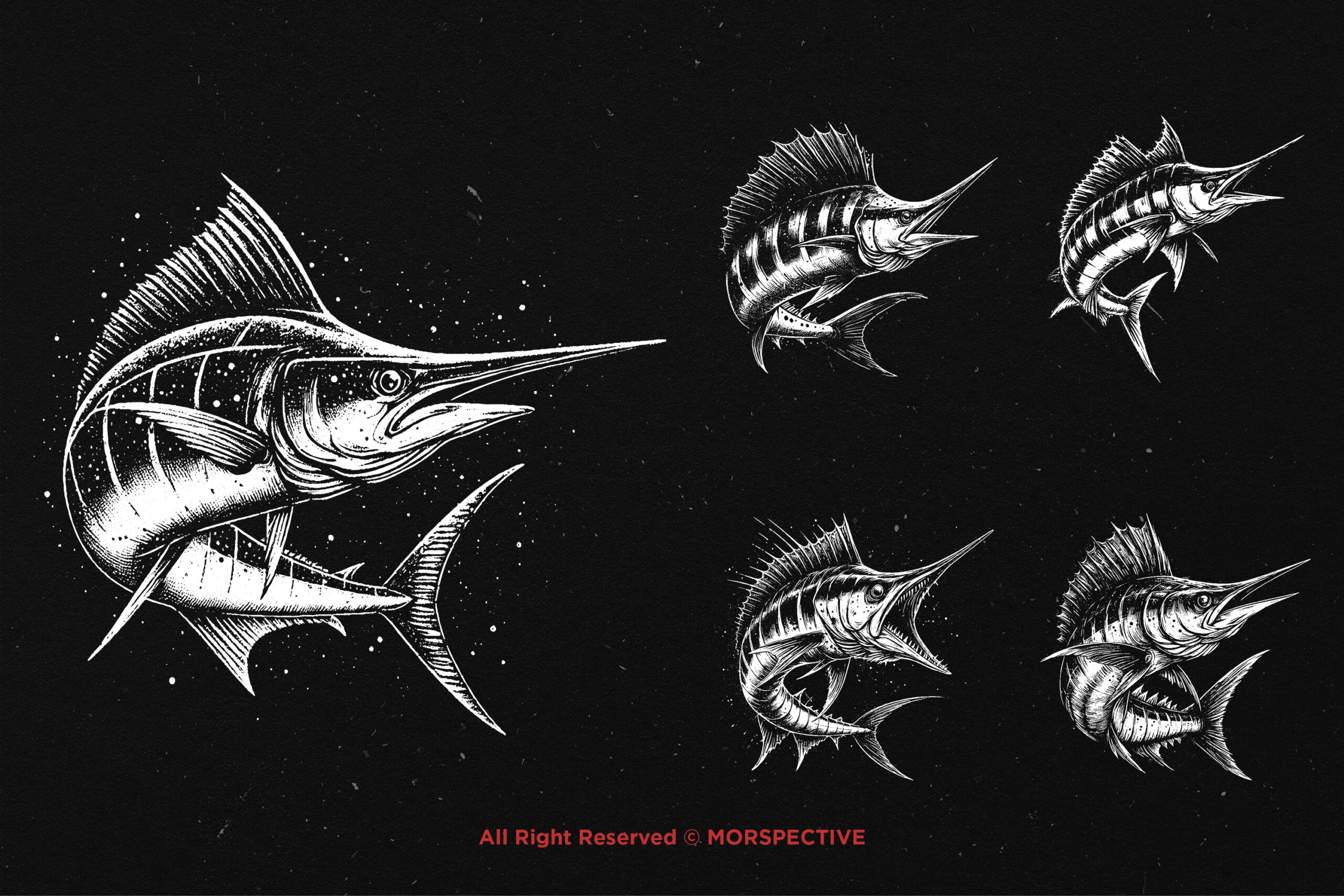 10 Bundle Dark Art Marlin Fish 4 10 Bundle Dark Art Marlin Fish - Image 4