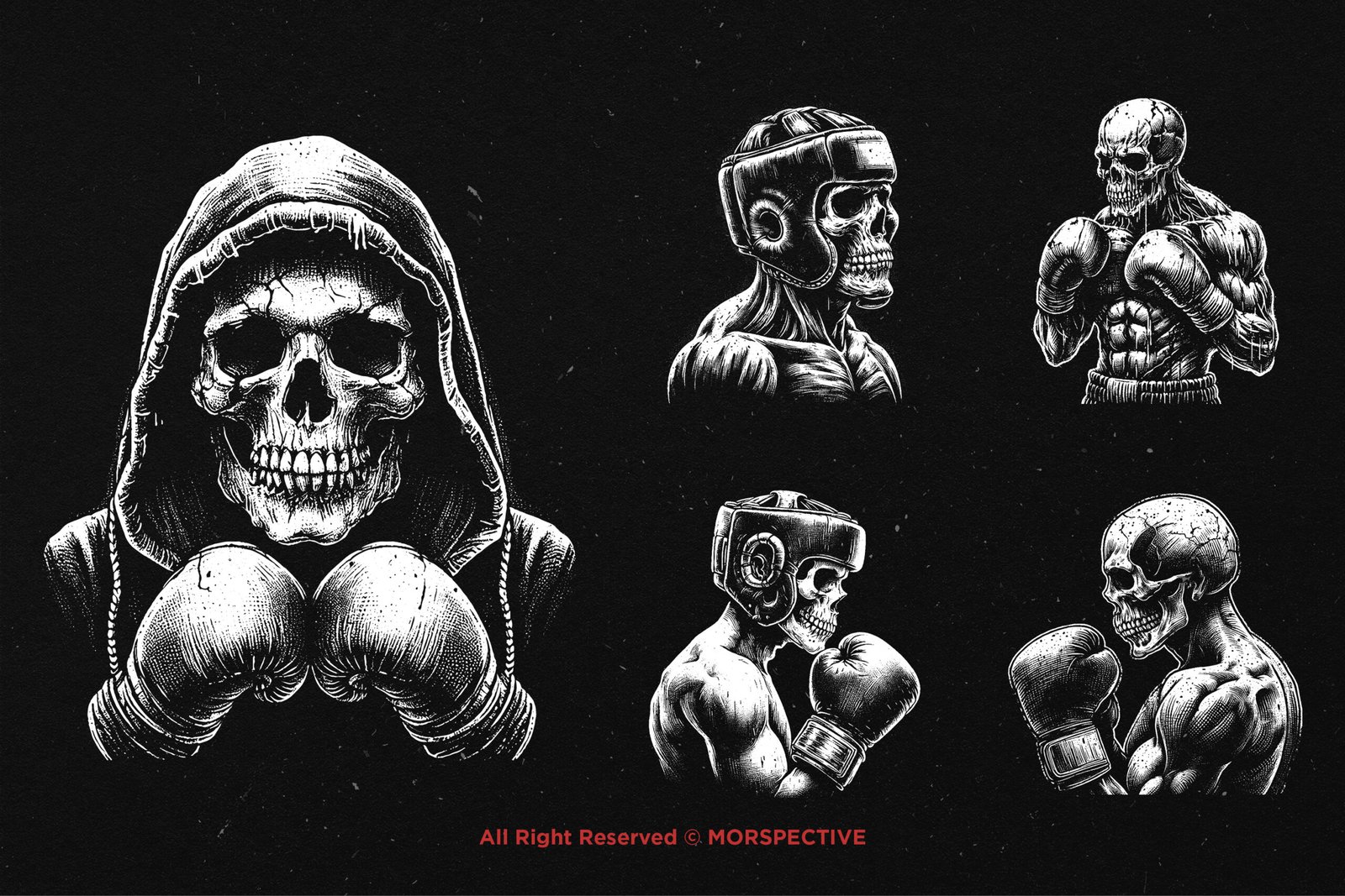 10 Bundle Dark Art Boxing Skull 4 10 Bundle Dark Art Boxing Skull - Image 4