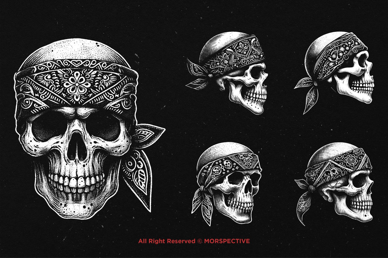 10 Bundle Dark Art Skull Bandana 4 10 Bundle Dark Art Skull Bandana - Image 4