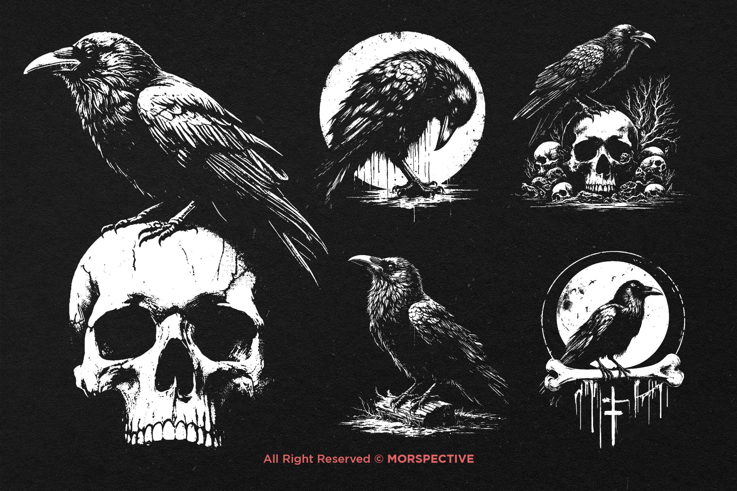 10 Bundle Dark Art Crows Bird - Image 4