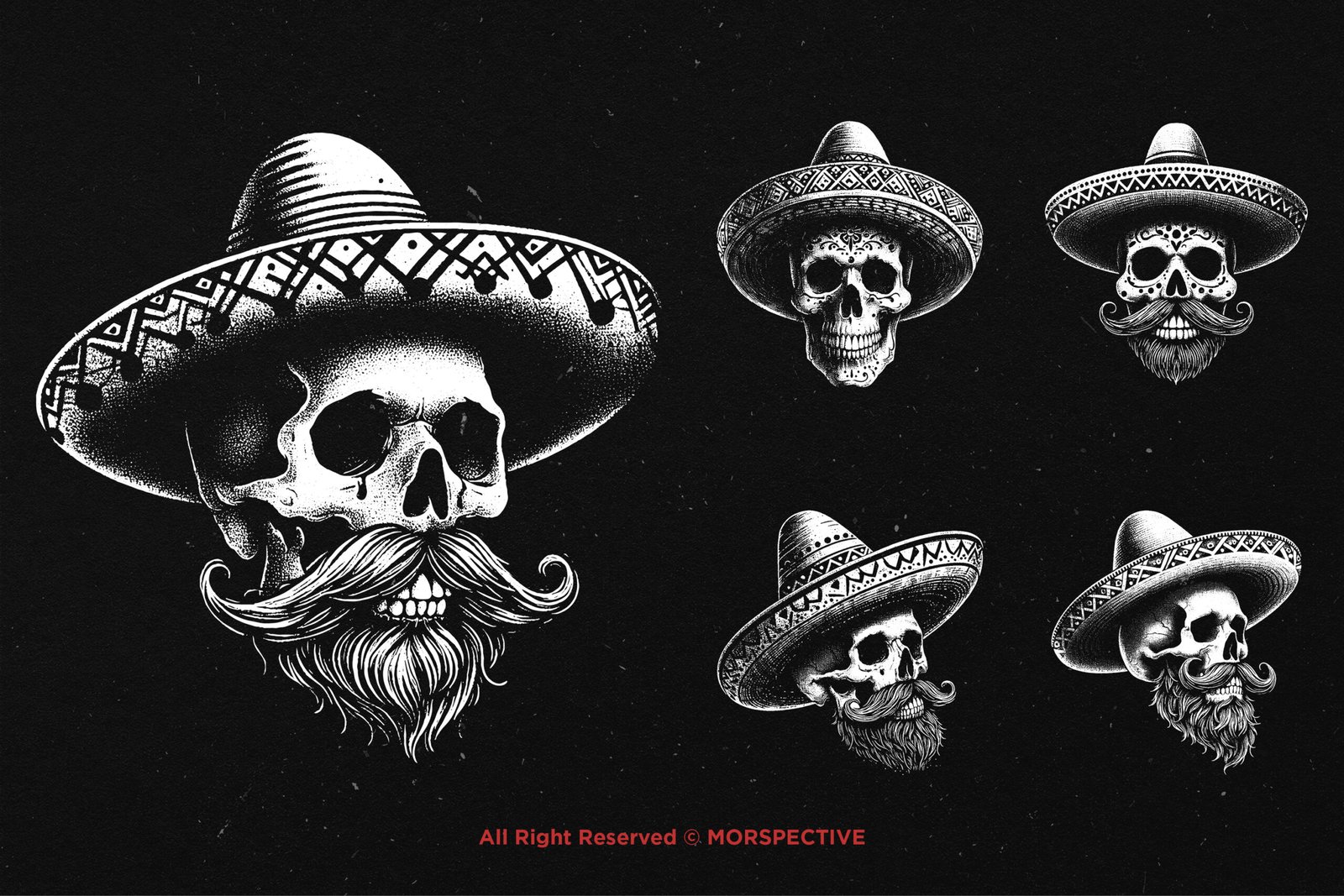 10 Bundle Dark Art Skull Sombrero 4 10 Bundle Dark Art Skull Sombrero - Image 4