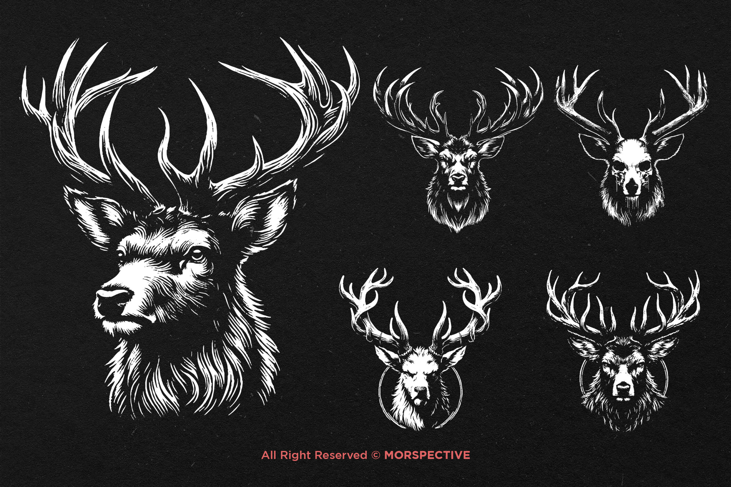 10 Bundle Dark Art Deer Stag Beast - Image 4