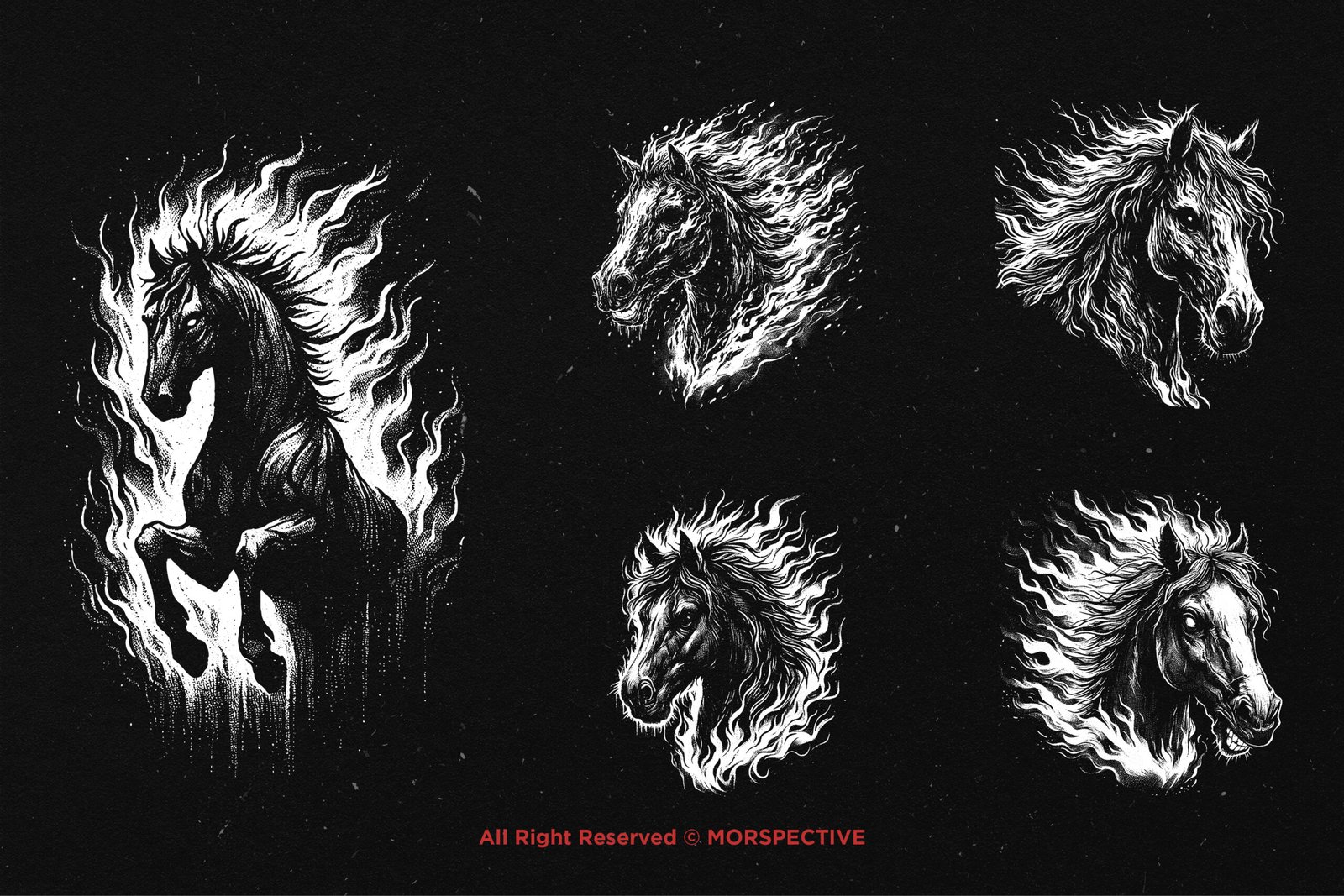 10 Bundle Dark Art Horse Fire Burn 4 10 Bundle Dark Art Horse Fire Burn - Image 4