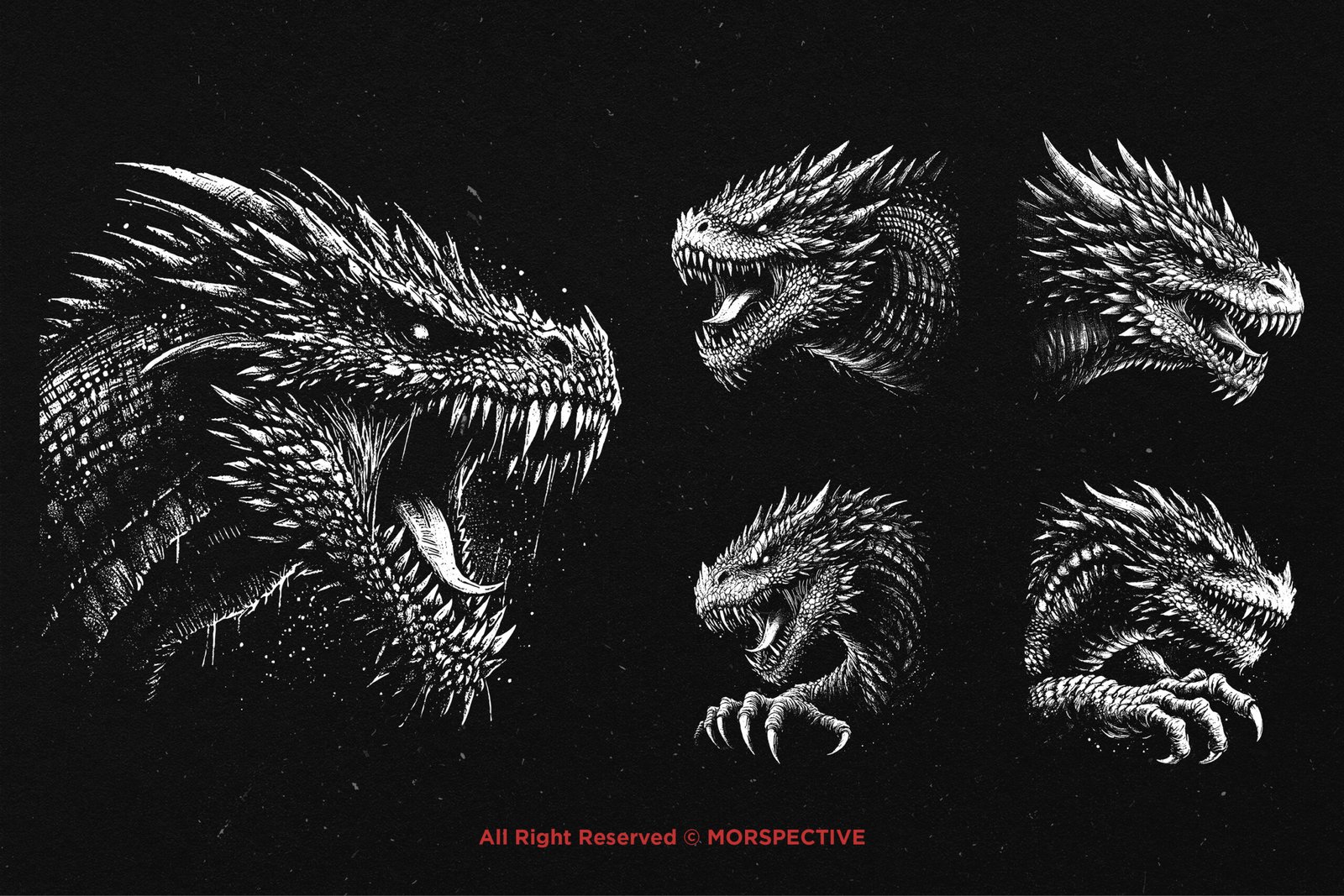 10 Bundle Dark Art Dragon Face 4 10 Bundle Dark Art Dragon Face - Image 4
