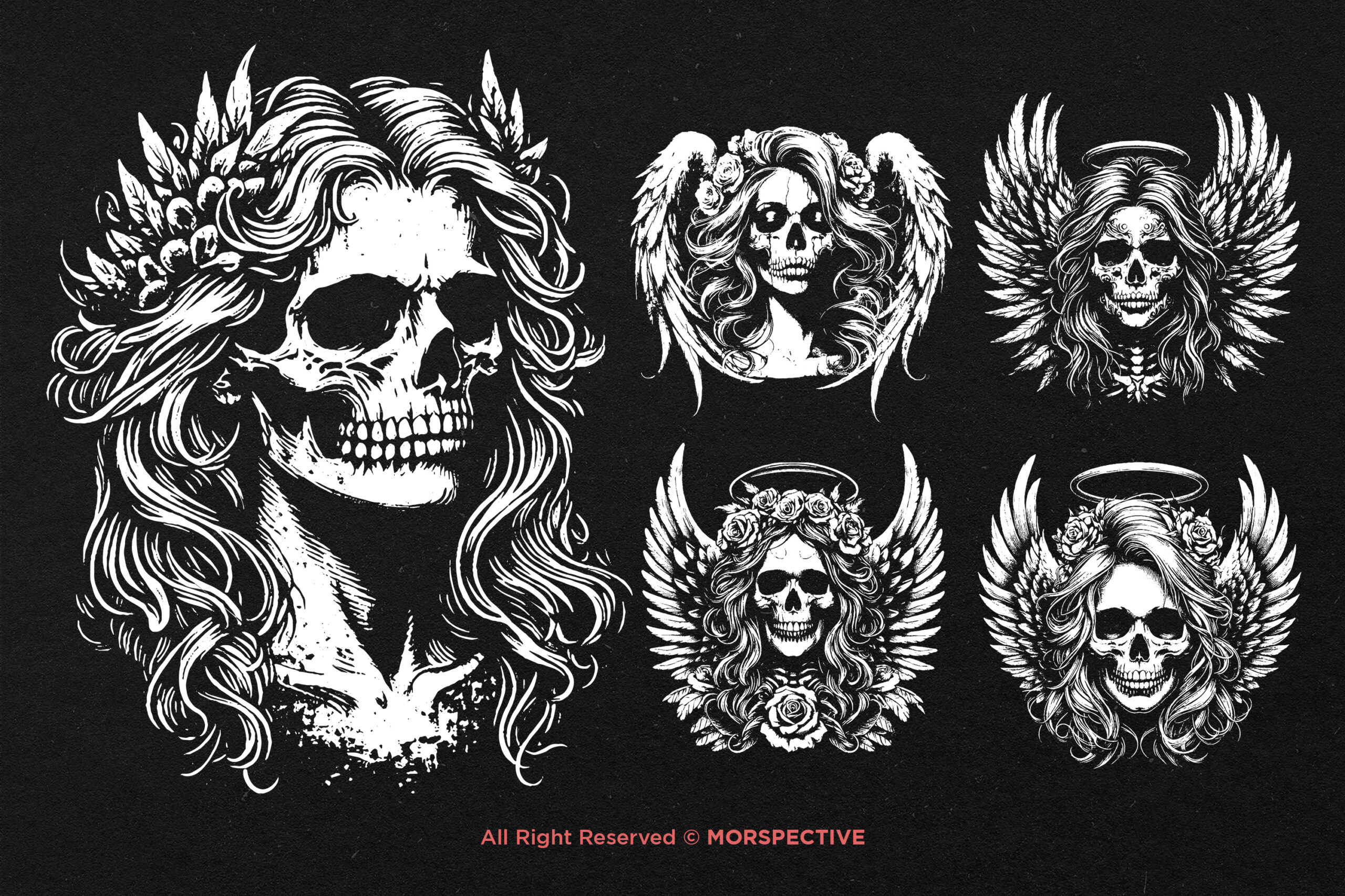 10 Bundle Dark Art Skull Angel - Image 4