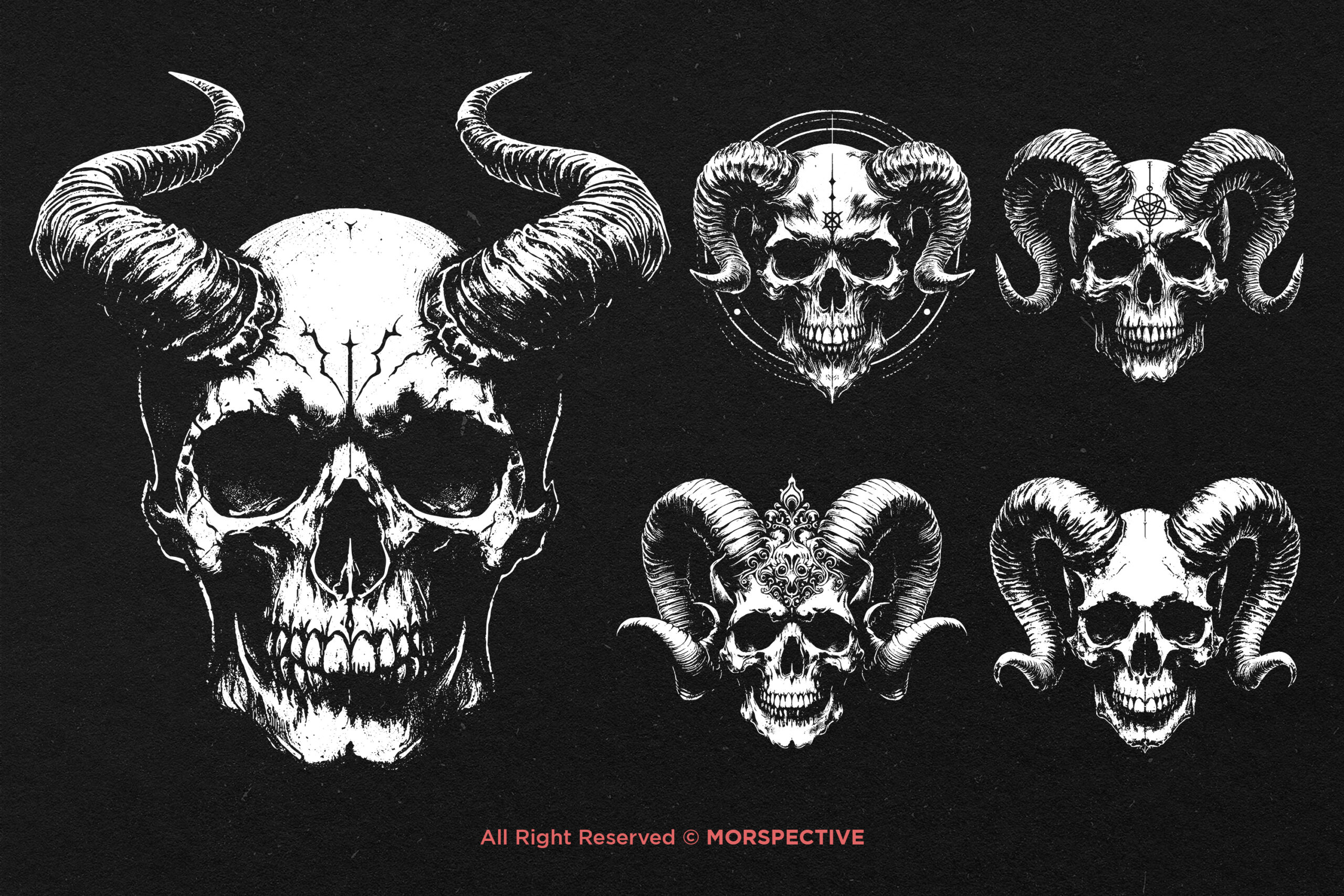 10 Bundle Dark Art Skull Demon Horn - Image 4