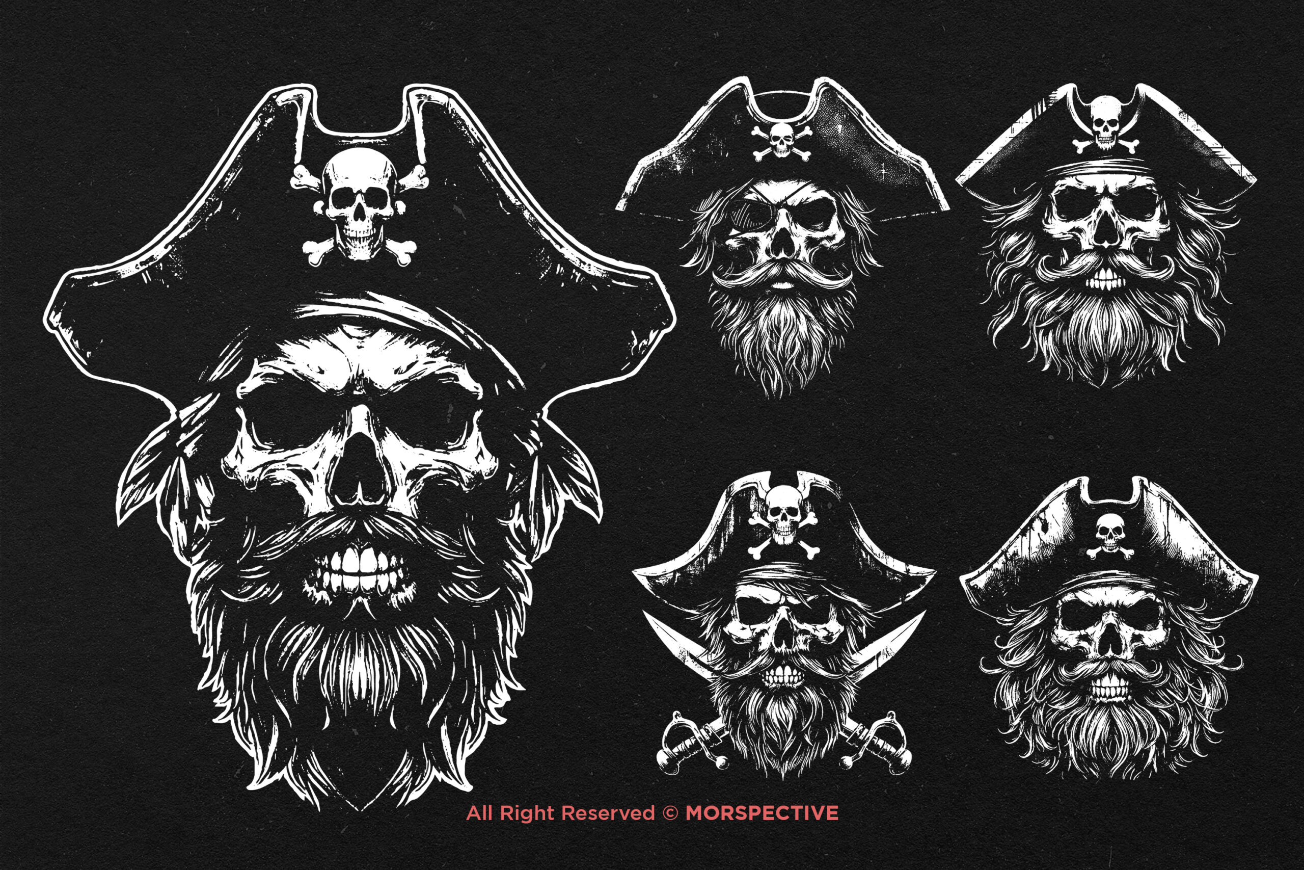 10 Bundle Dark Art Skull Pirates - Image 4