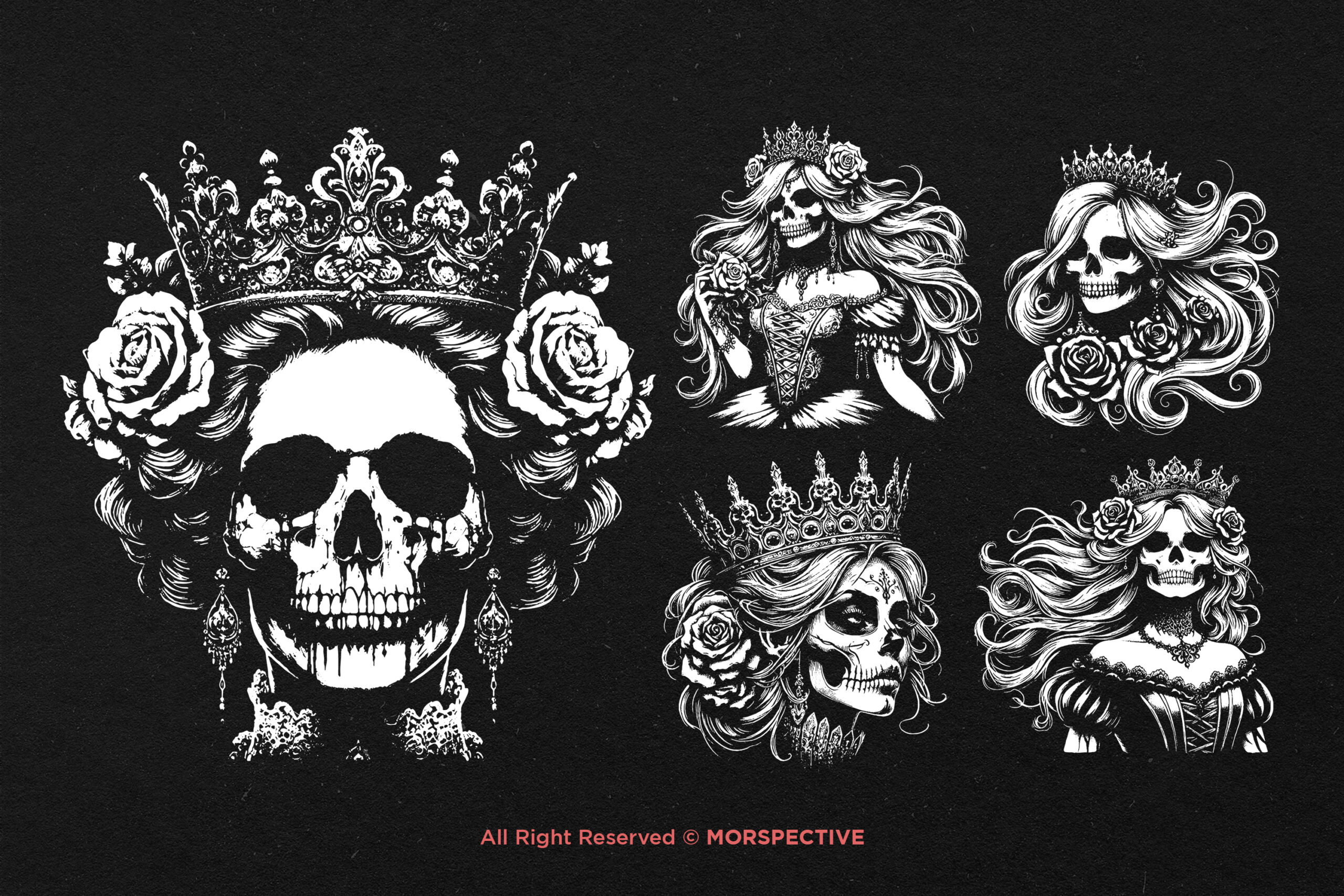 10 Bundle Dark Art Skull Queens - Image 4