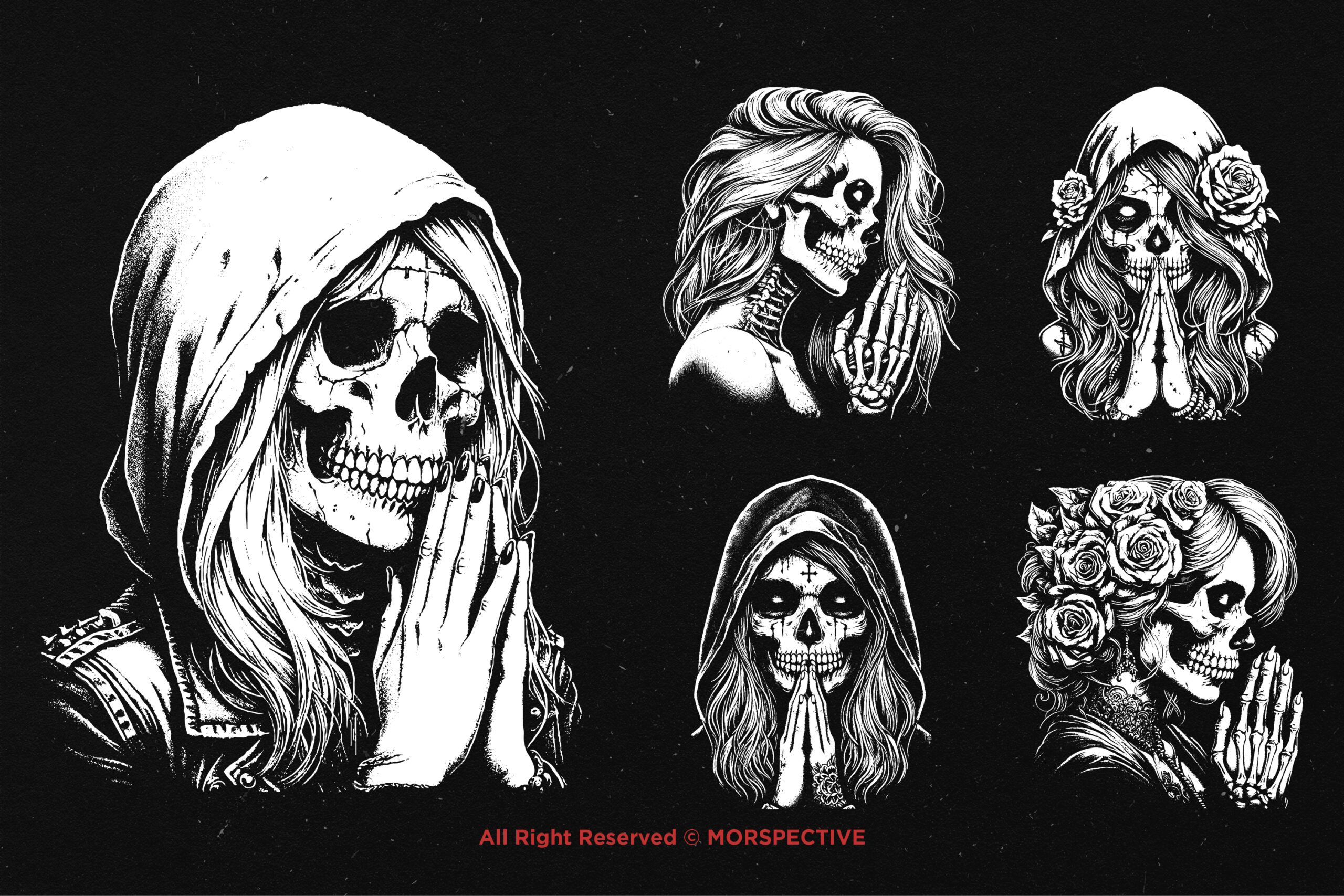 10 Bundle Dark Art Skull Girl - Image 3