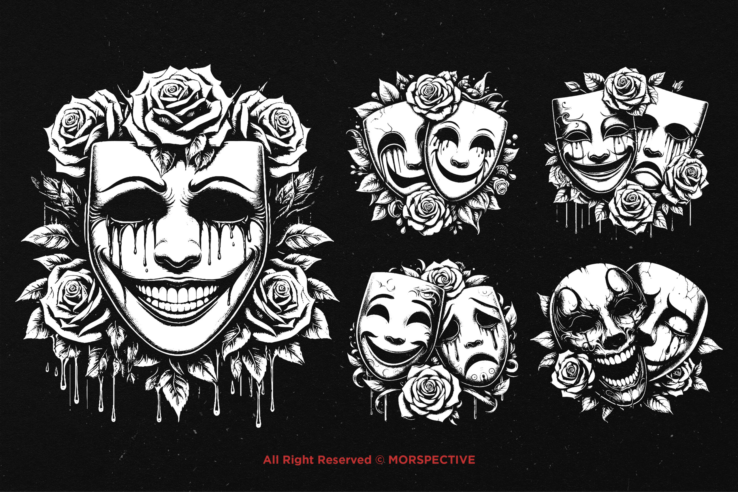 10 Bundle Dark Art Smile and Cry Mask - Image 3