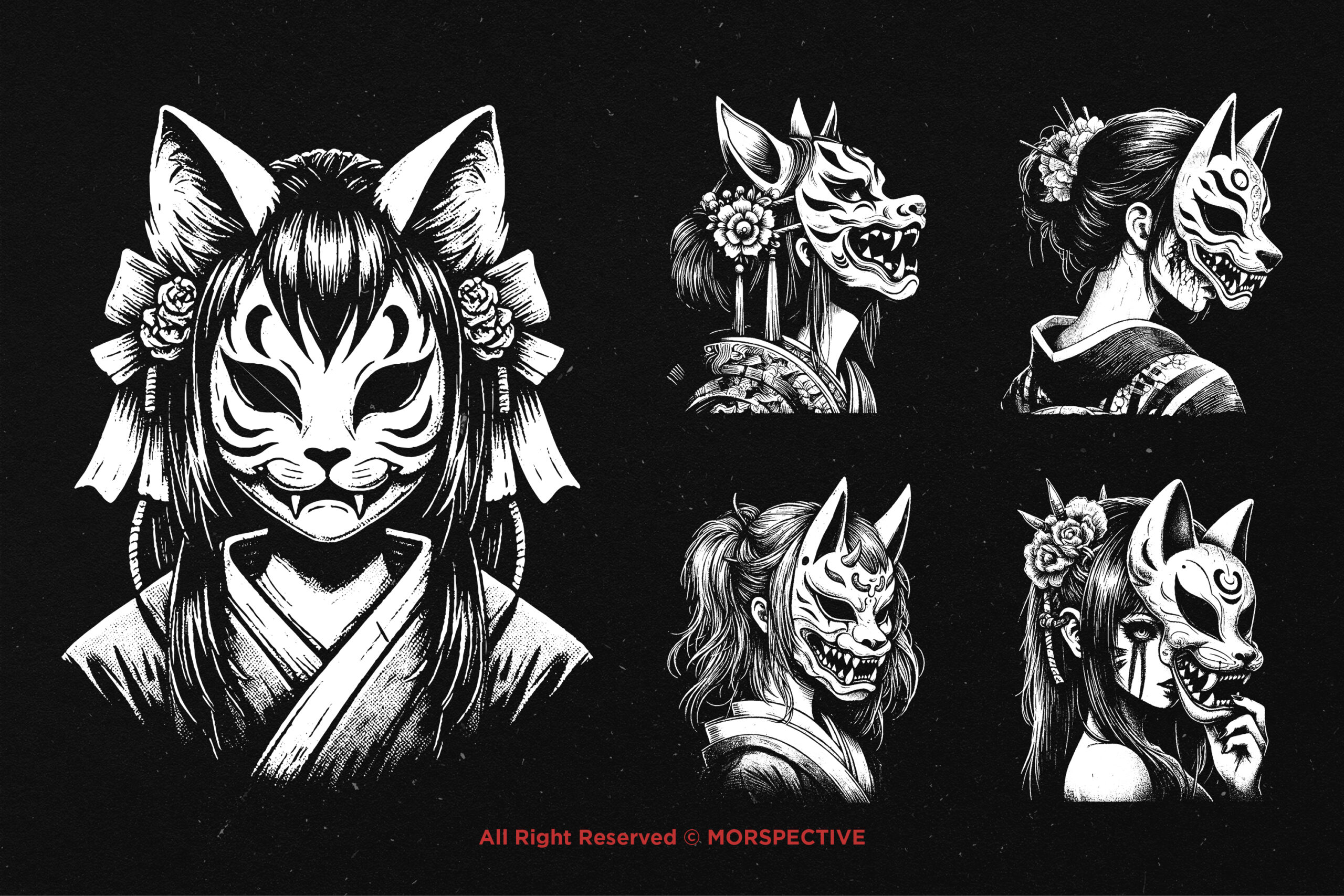 10 Bundle Dark Art Kitsune Girl 4 10 Bundle Dark Art Kitsune Girl - Image 4