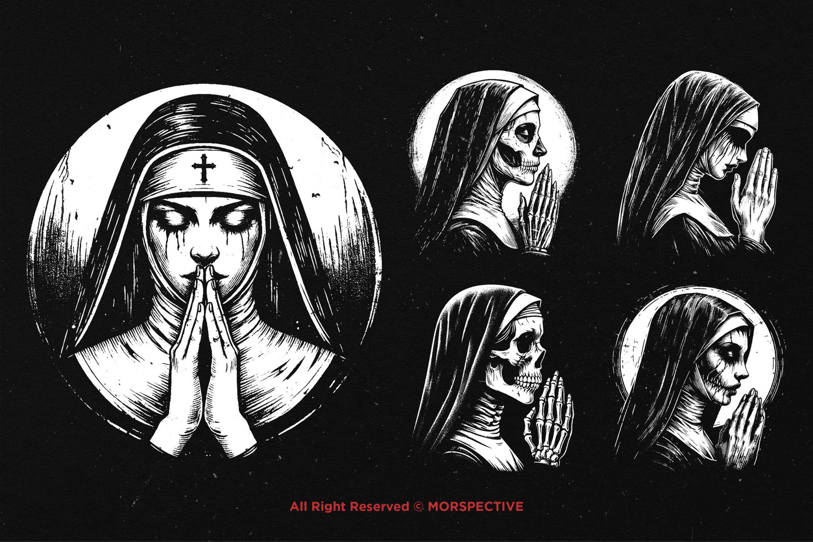 10 Bundle Dark Art Nun Prayer 4 10 Bundle Dark Art Nun Prayer - Image 4