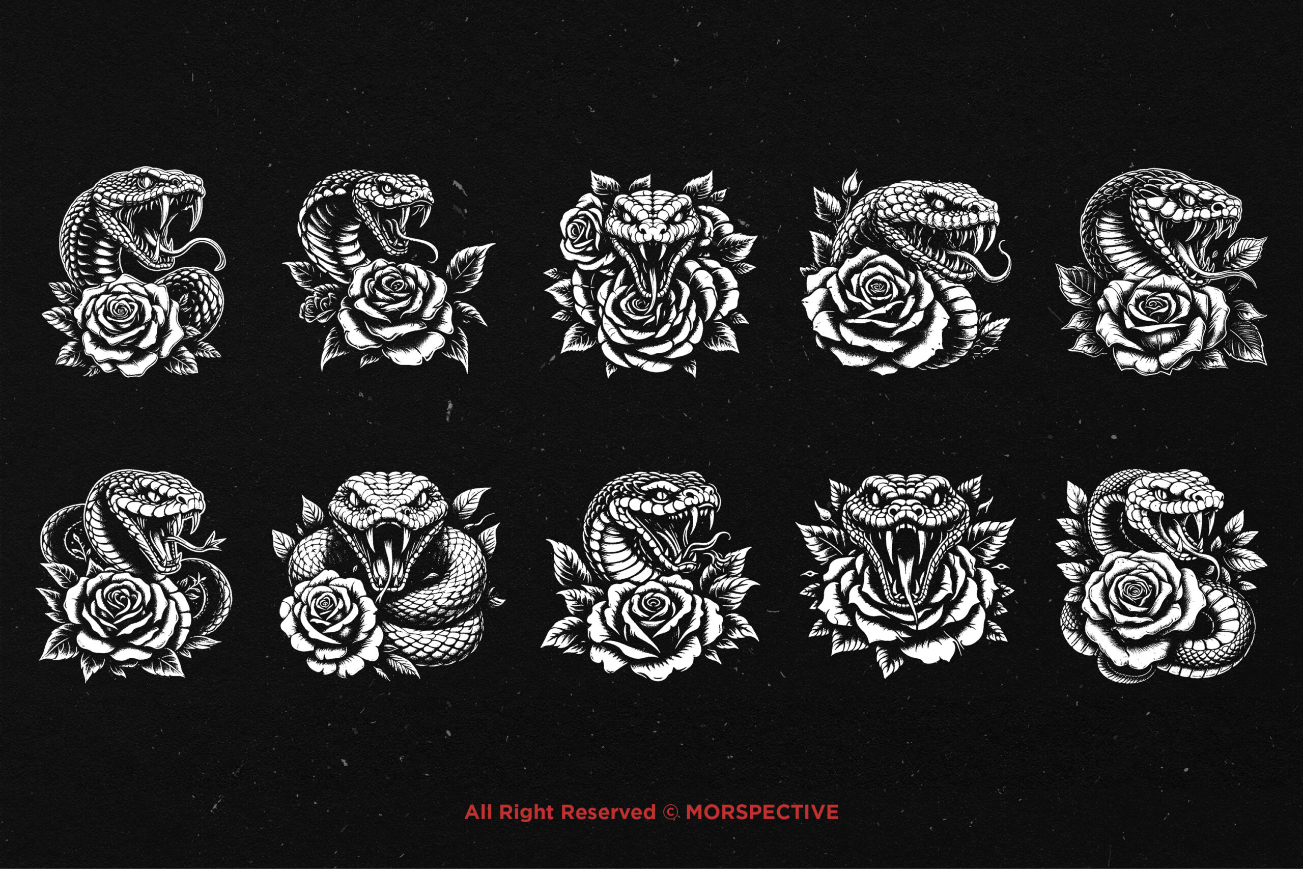 10 Bundle Dark Art Snakes Rose - Image 5