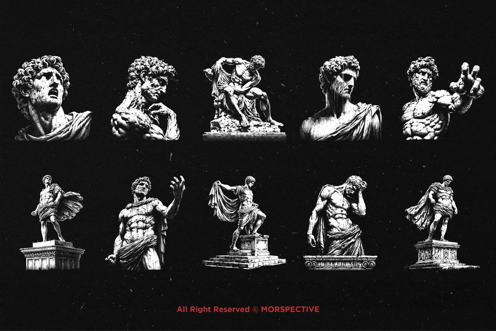 10 Bundle Dark Art Roman Statue 5 10 Bundle Dark Art Roman Statue - Image 5