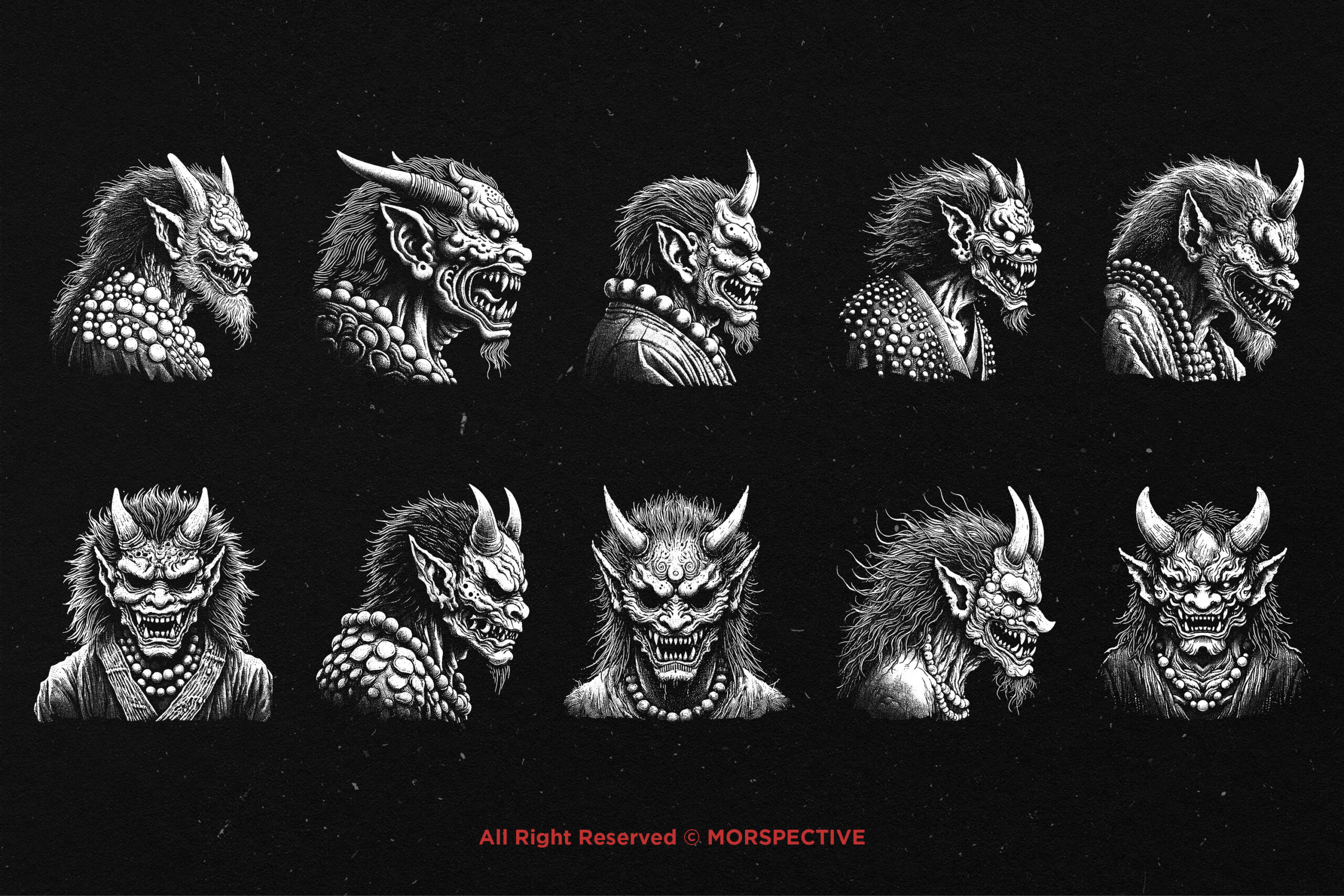 10 Bundle Dark Art Yokai Japanese - Image 5