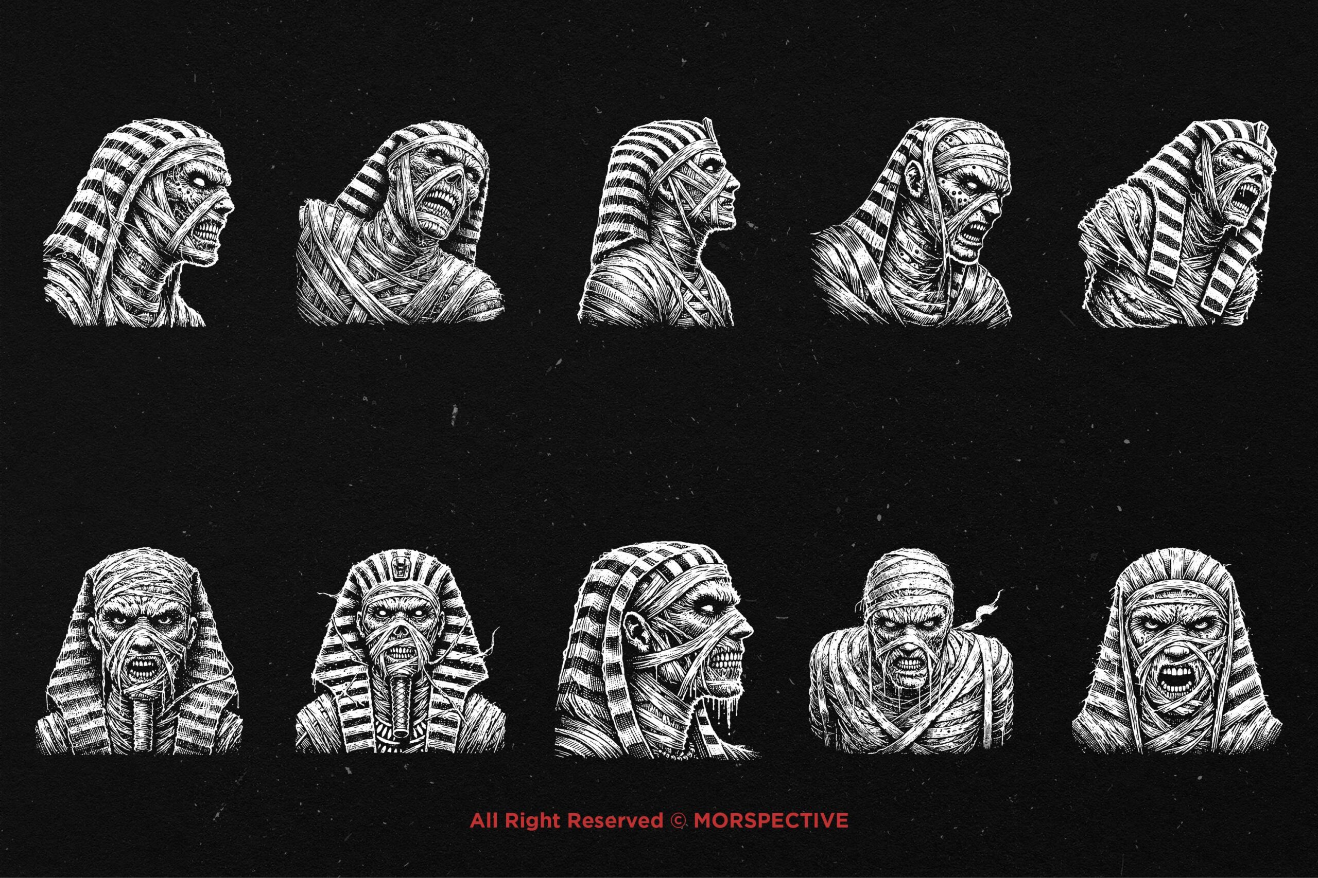 10 Bundle Dark Art Ancient Egypt Mummy - Image 5