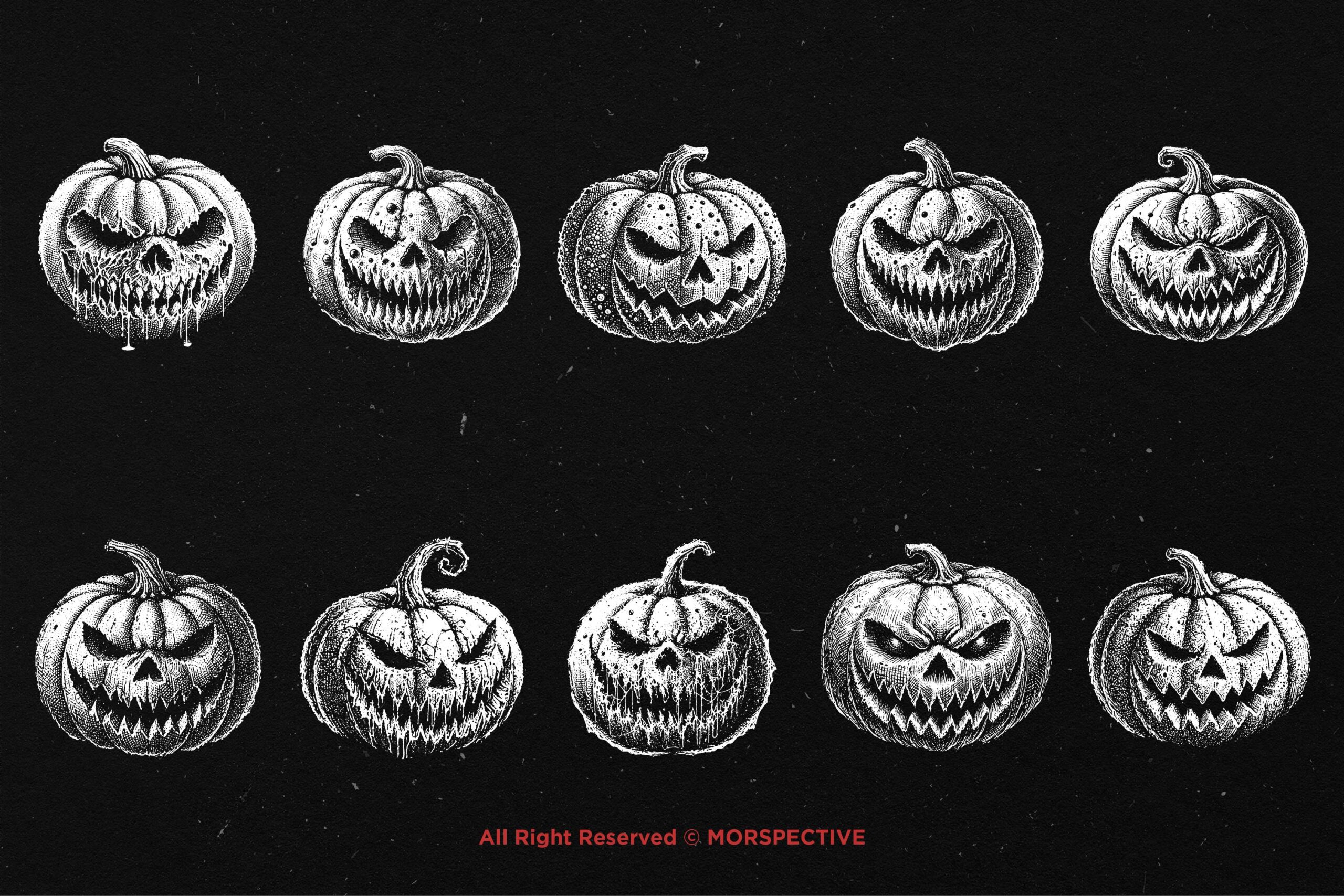 10 Bundle Dark Art Pumpkin Halloween - Image 5