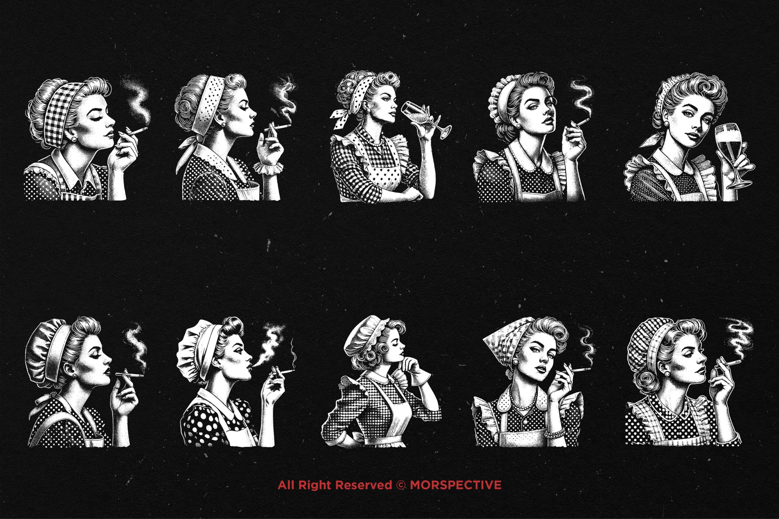 10 Bundle Dark Art Retro Housewife - Image 5