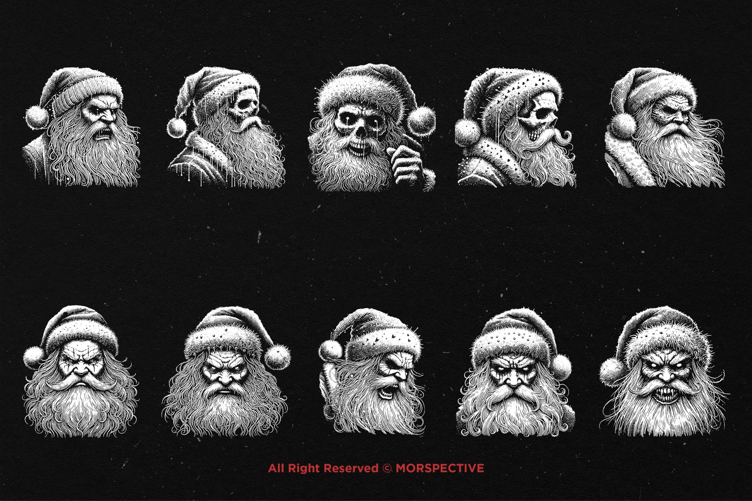 10 Bundle Dark Art Santa Claus - Image 5