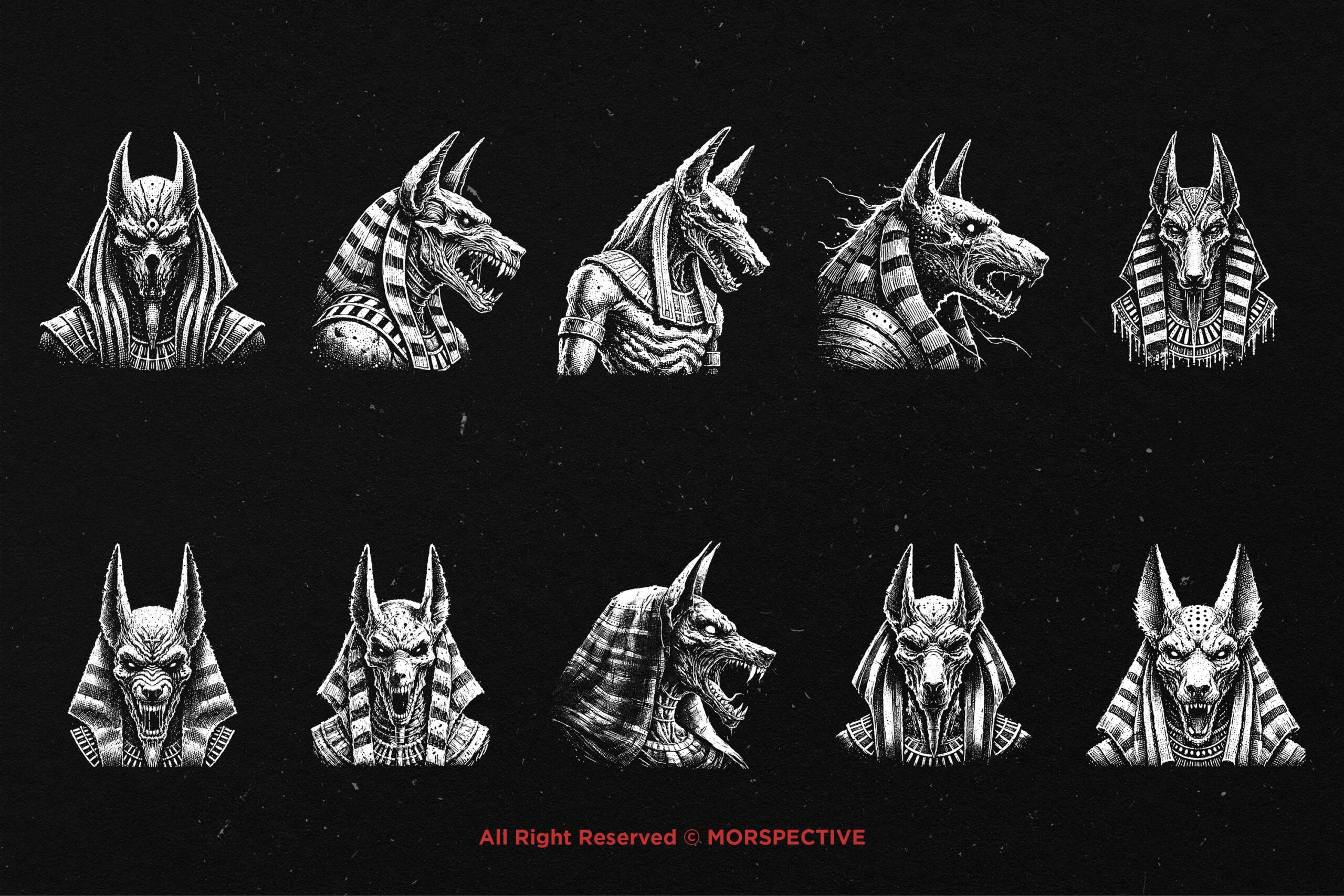 10 Bundle Dark Art Egypt Anubis - Image 5