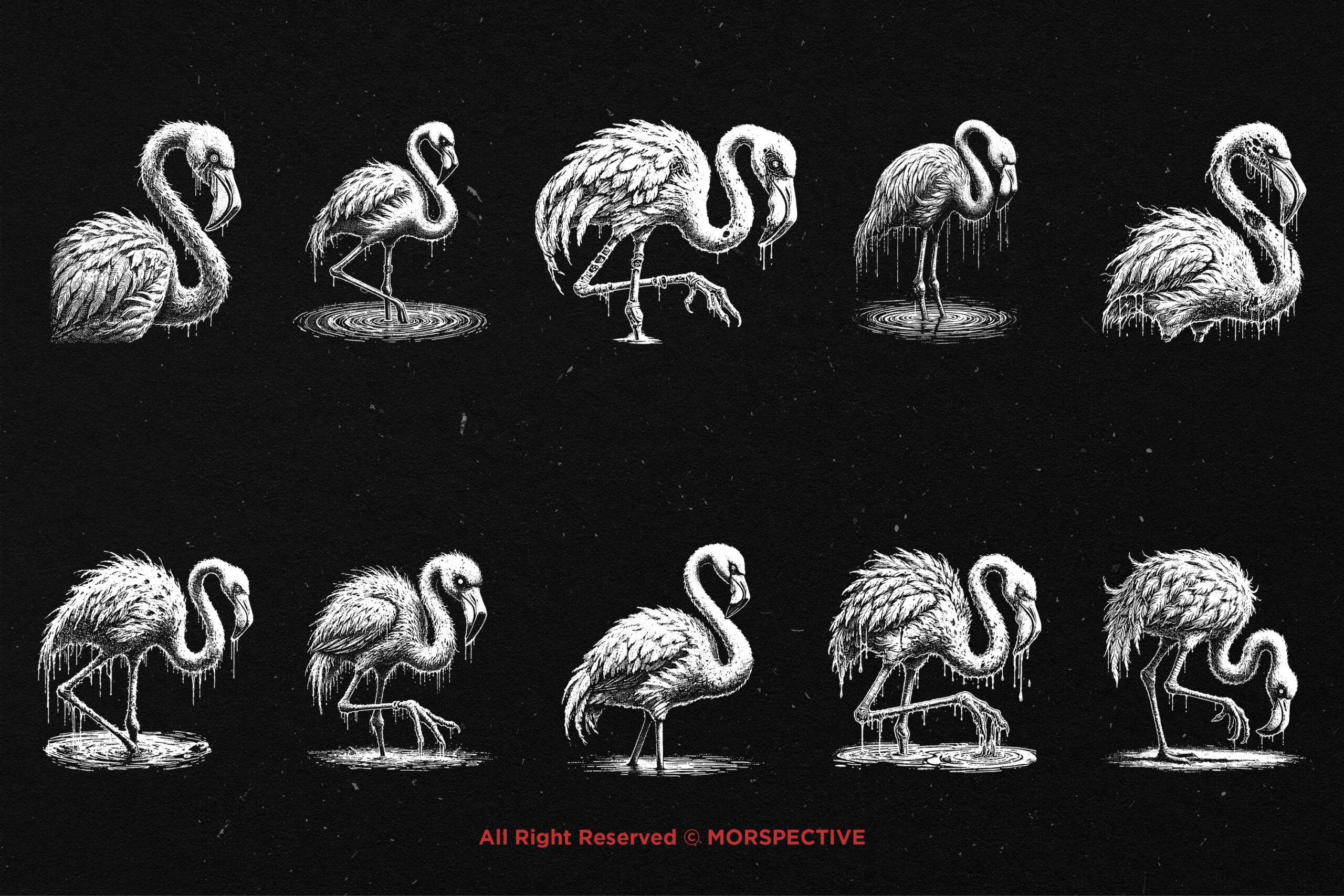 10 Bundle Dark Art Flamingo - Image 5