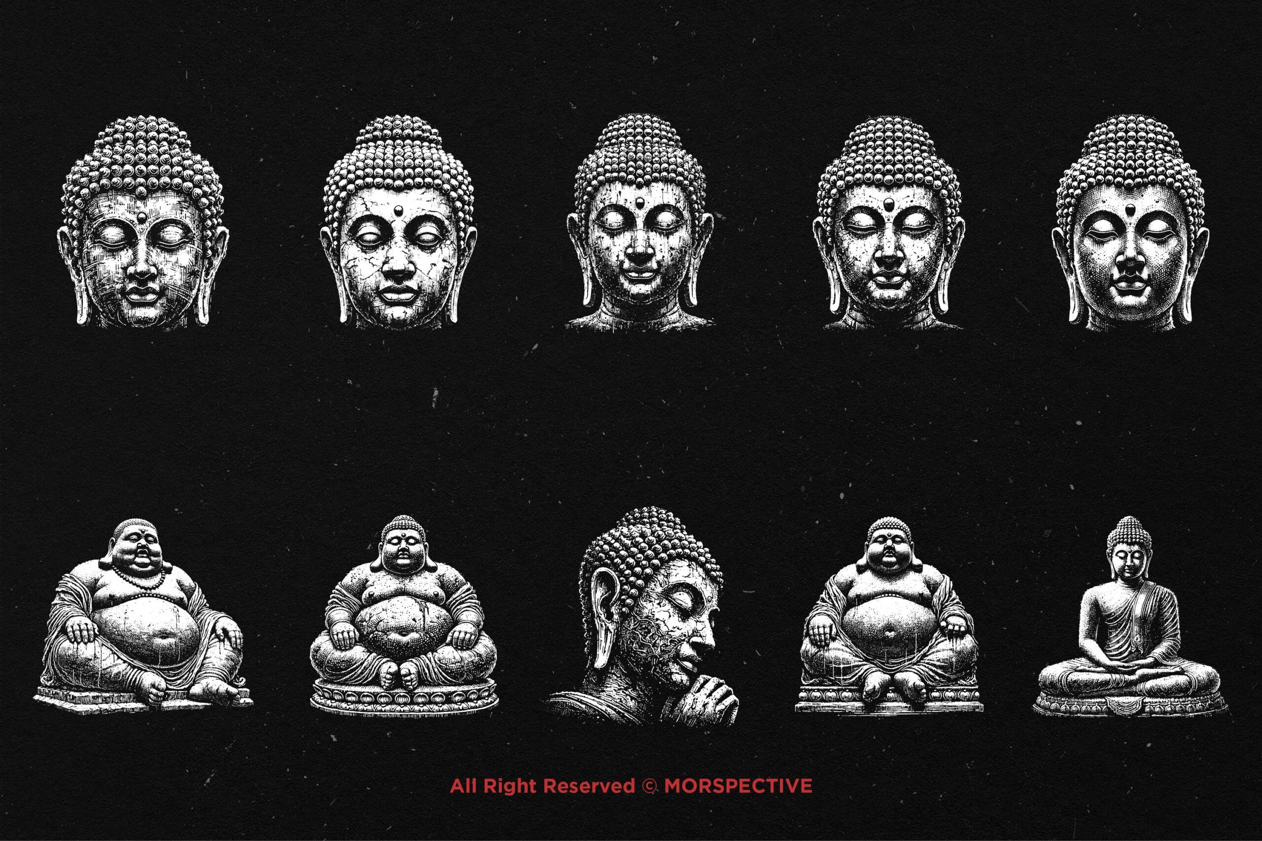 10 Bundle Dark Art Buddha Statue 5 10 Bundle Dark Art Buddha Statue - Image 5