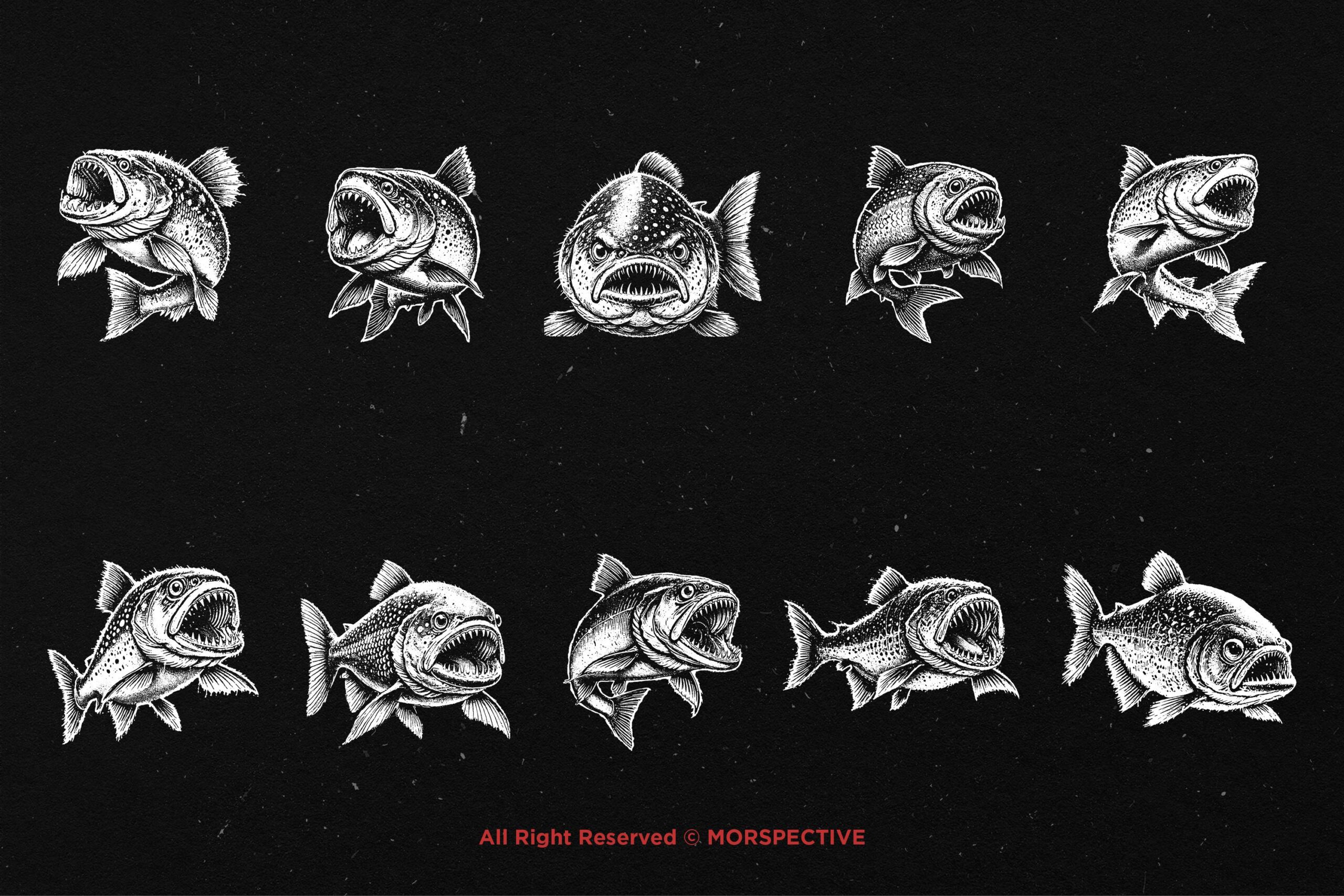 10 Bundle Dark Art Piranha - Image 5