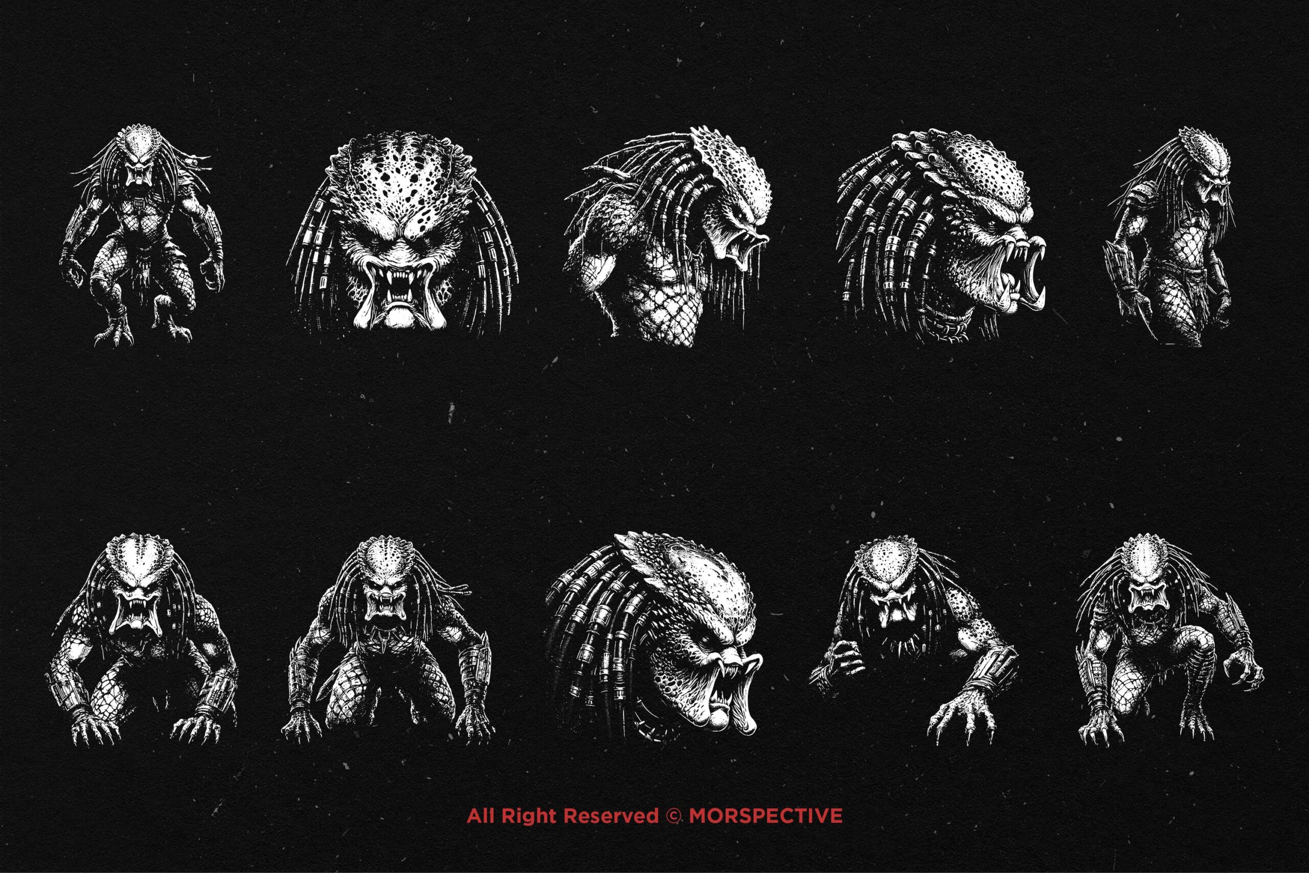 10 Bundle Dark Art Monster Predator - Image 5