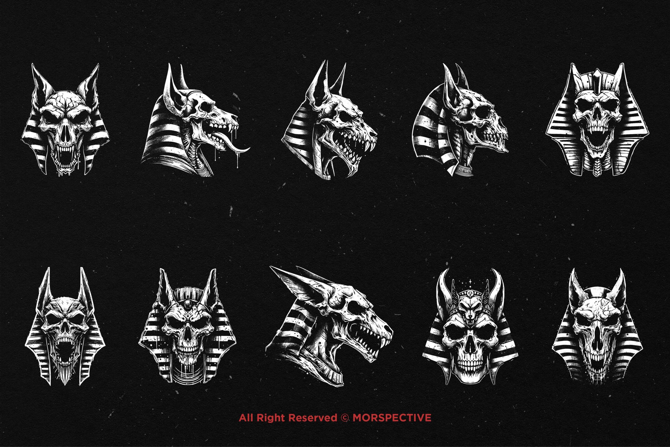 10 Bundle Dark Art Anubis Skull - Image 5