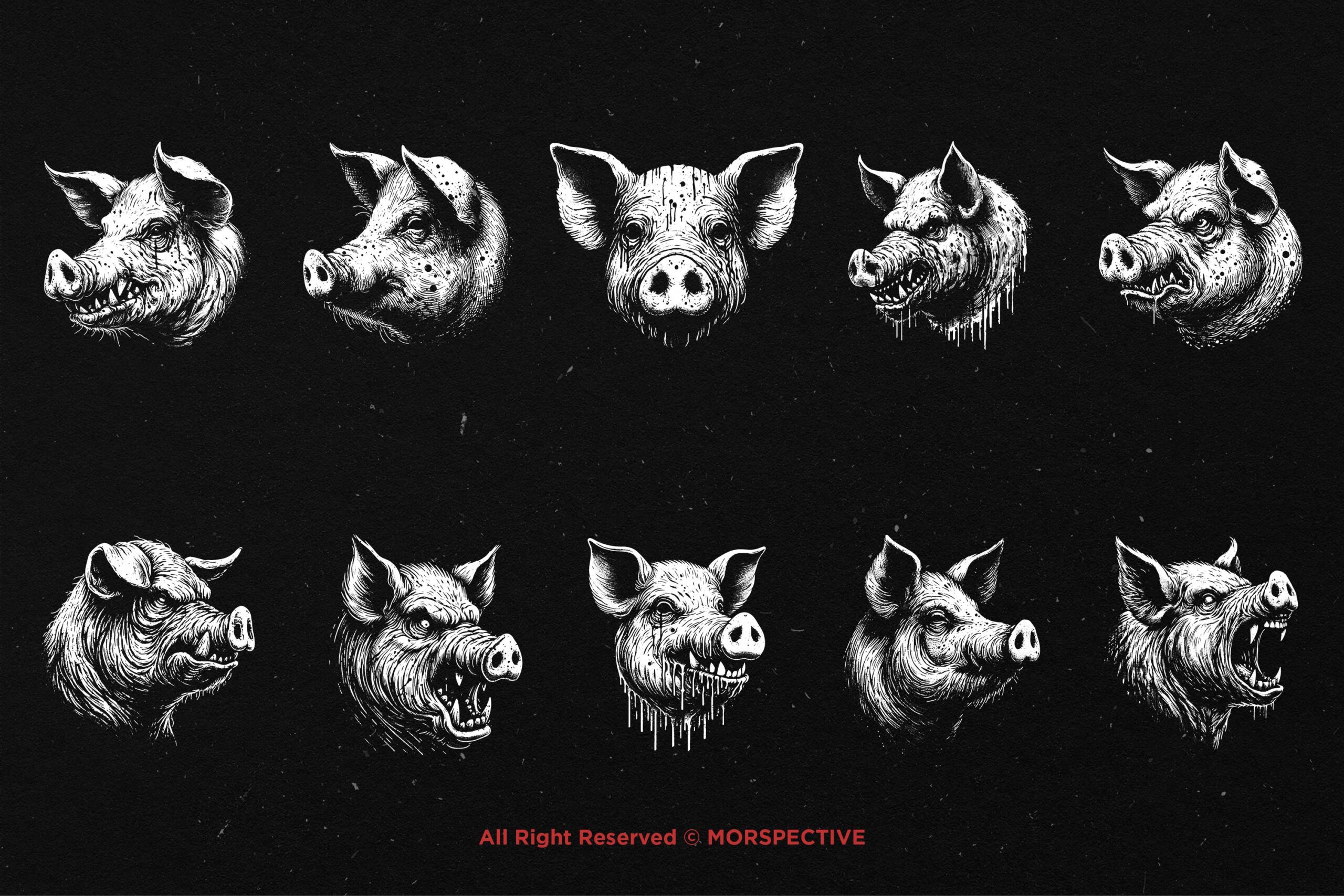 10 Bundle Dark Art Pig - Image 5