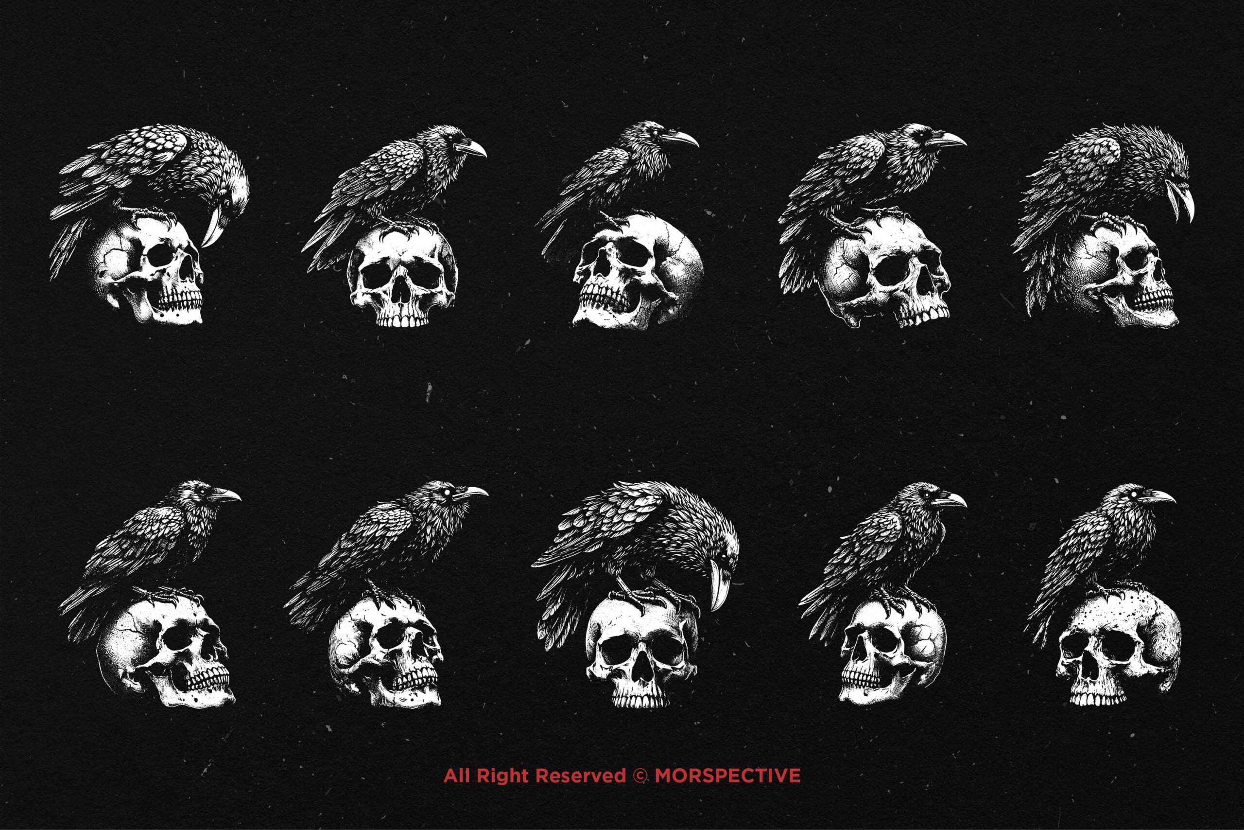 10 Bundle Dark Art Raven - Image 5