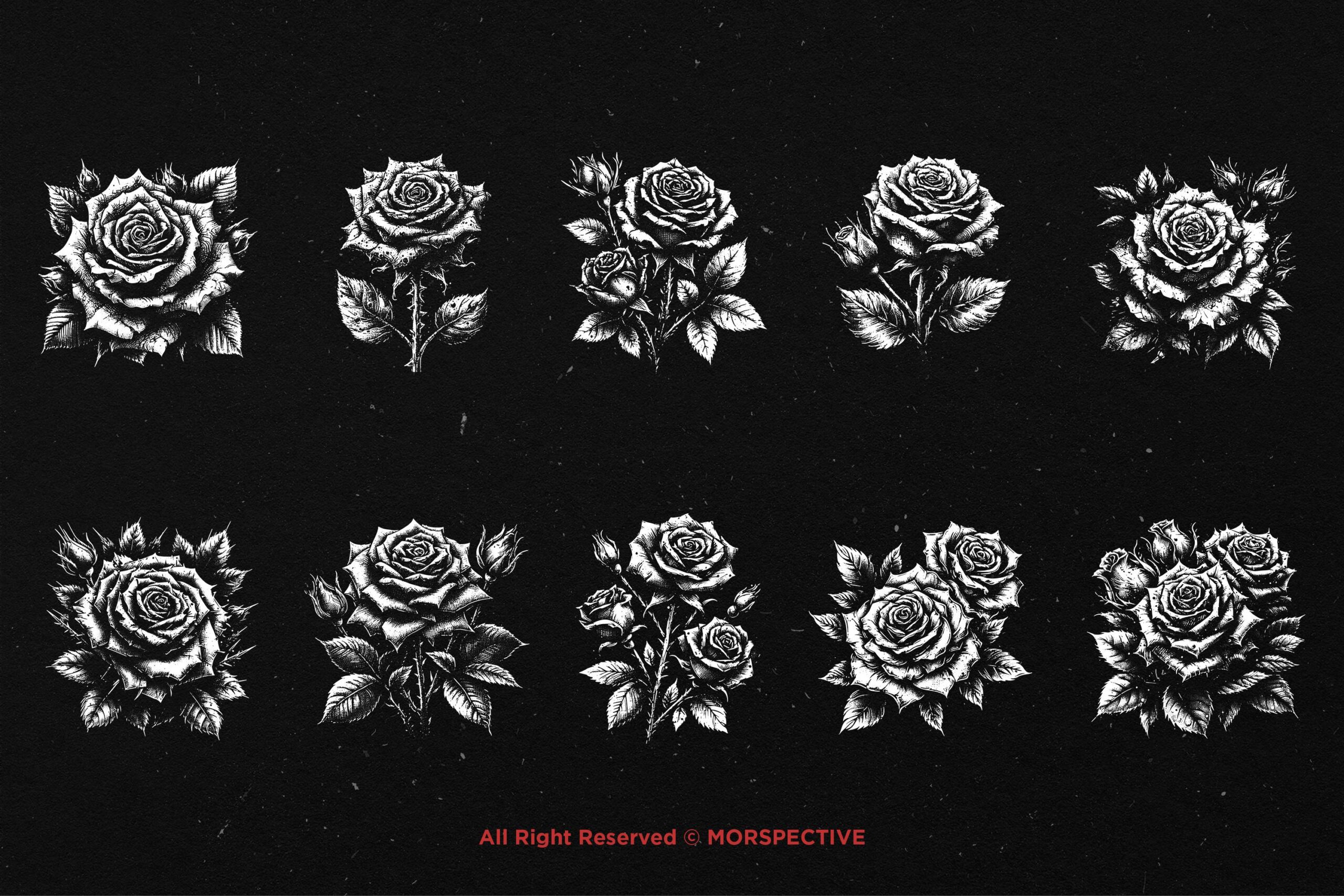10 Bundle Dark Art Rose Flower - Image 5