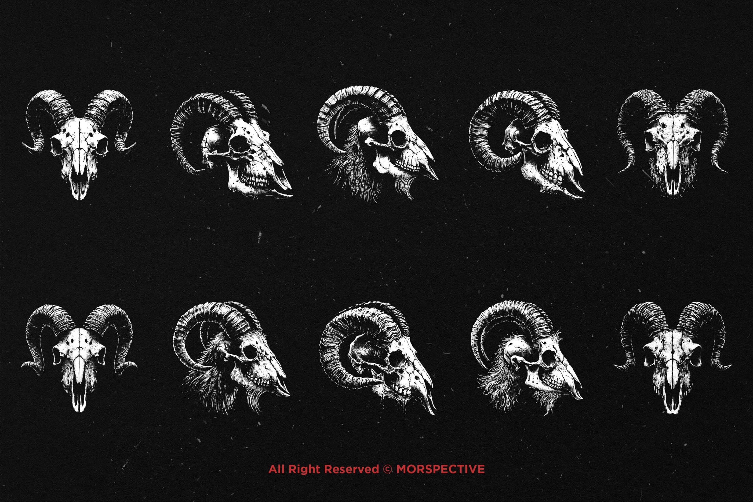 10 Bundle Dark Art Goat Skull - Image 5