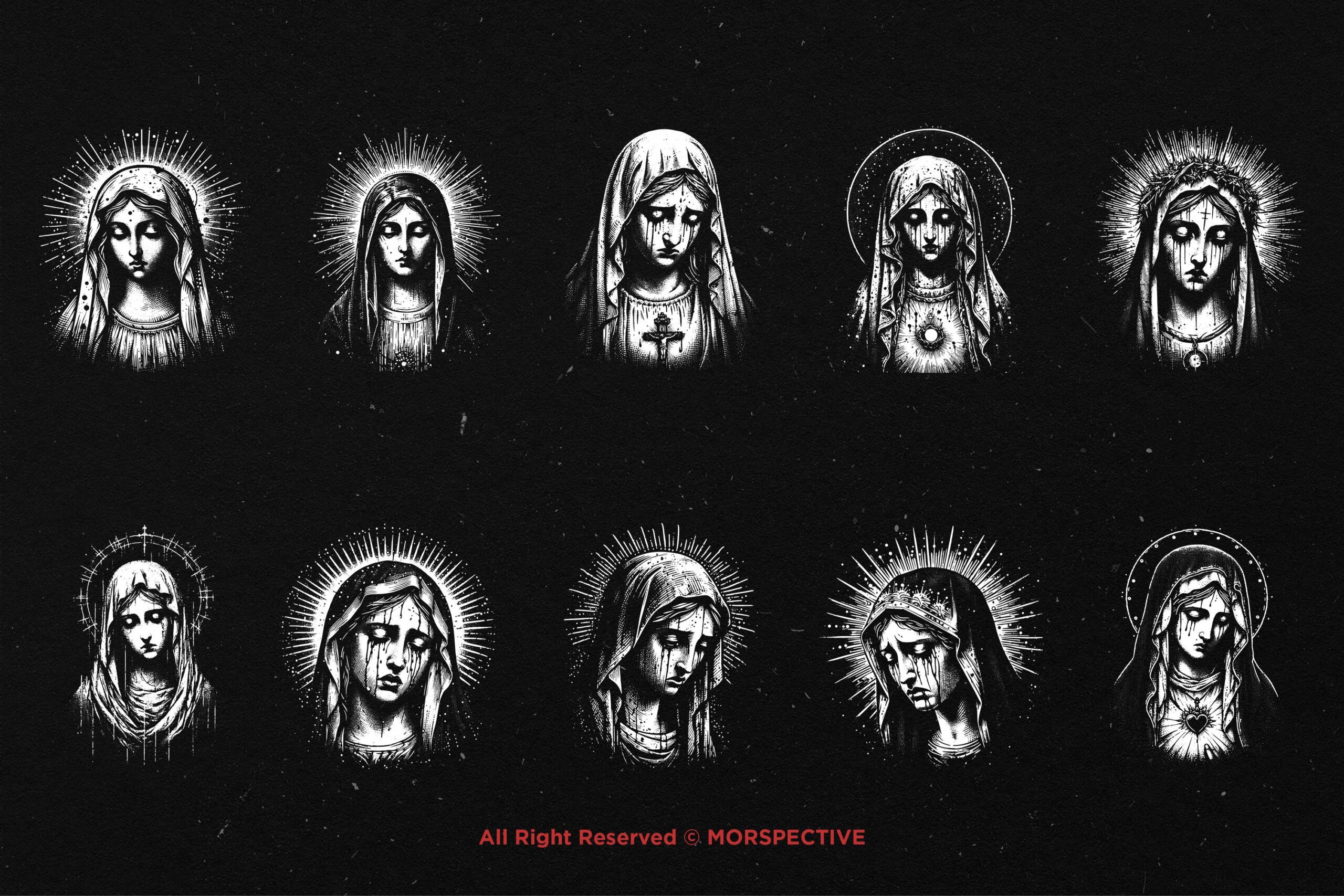 10 Bundle Dark Art Mother Mary - Image 5