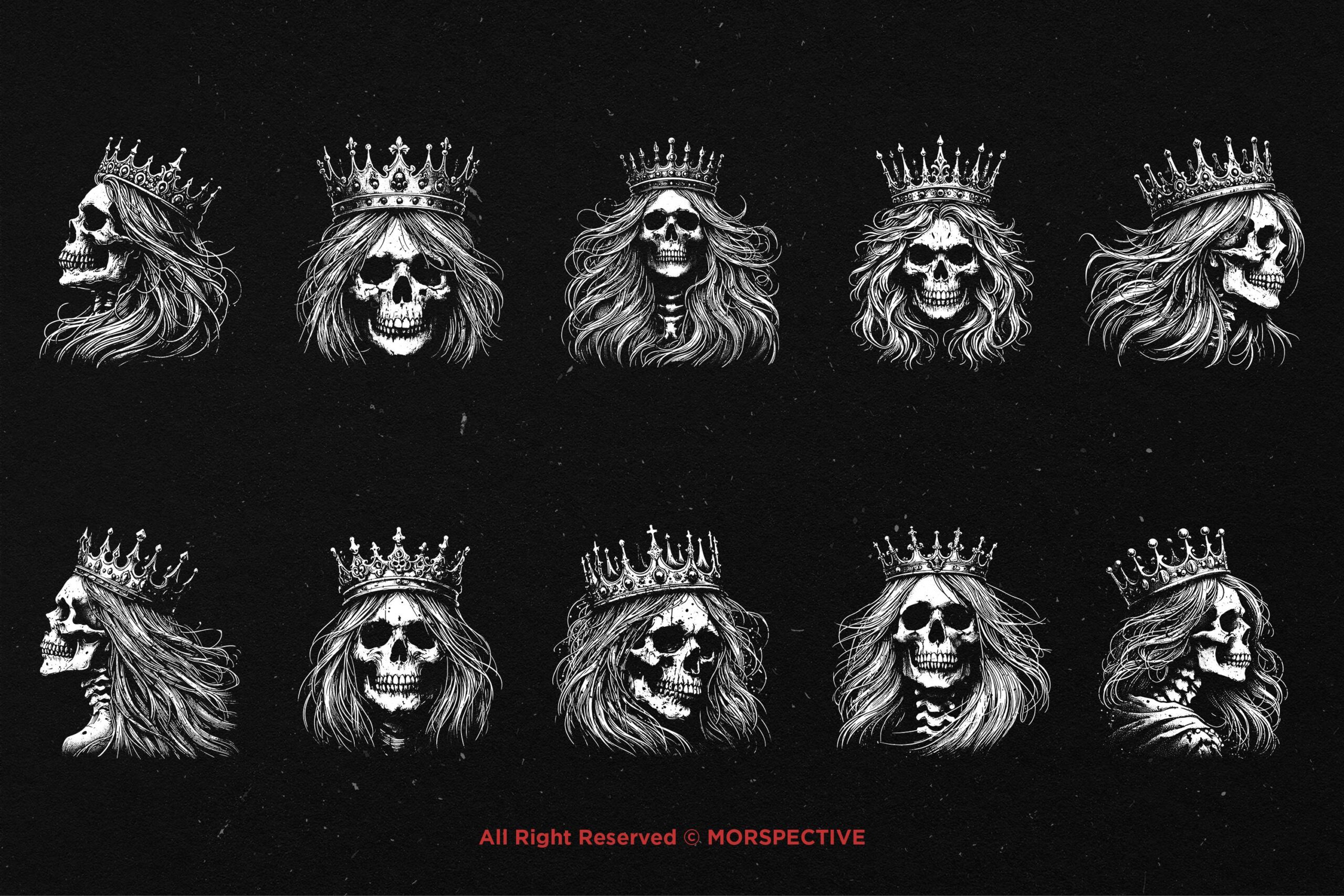 10 Bundle Dark Art Skull Queen Crown - Image 5