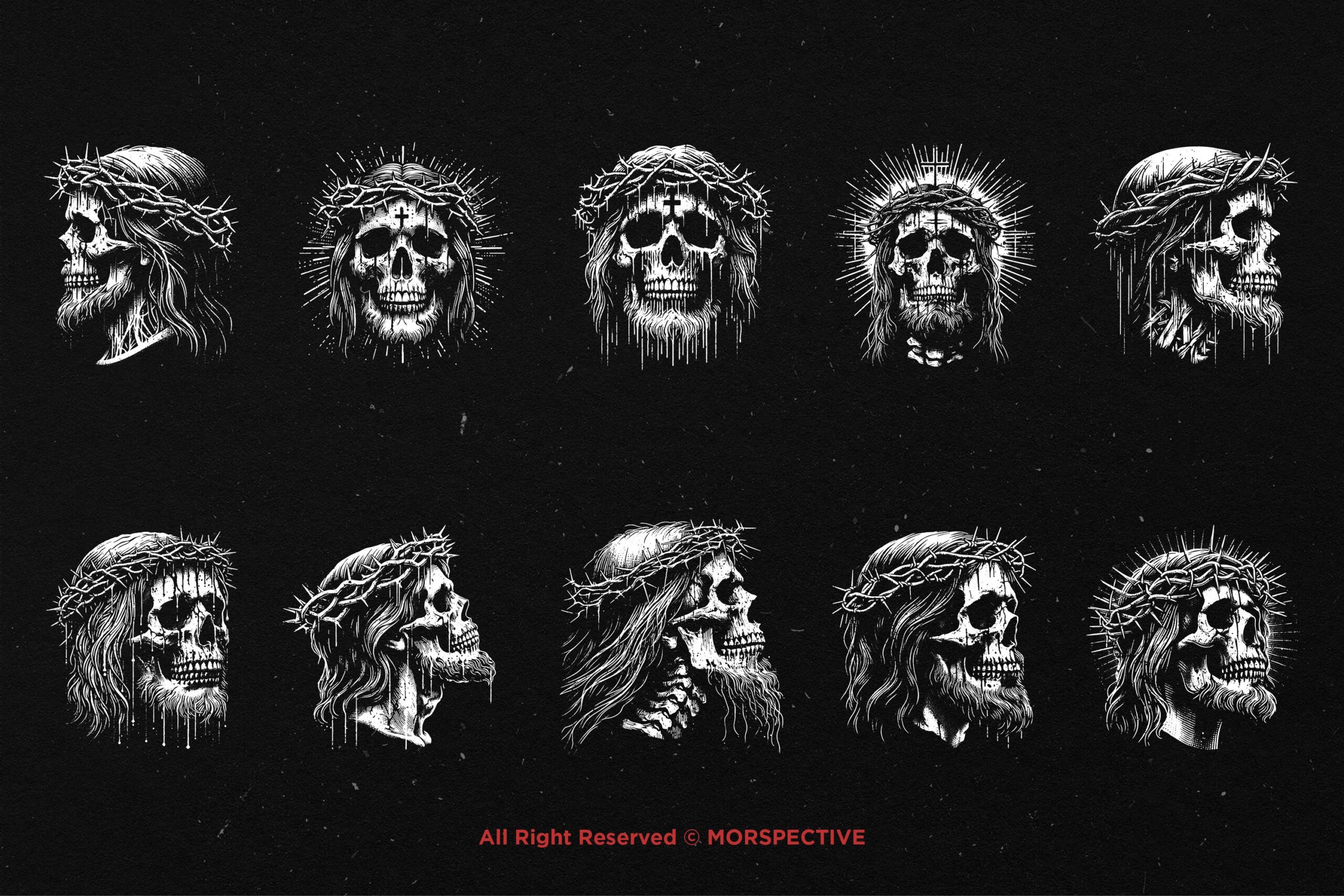 10 Bundle Dark Art Skull God - Image 5