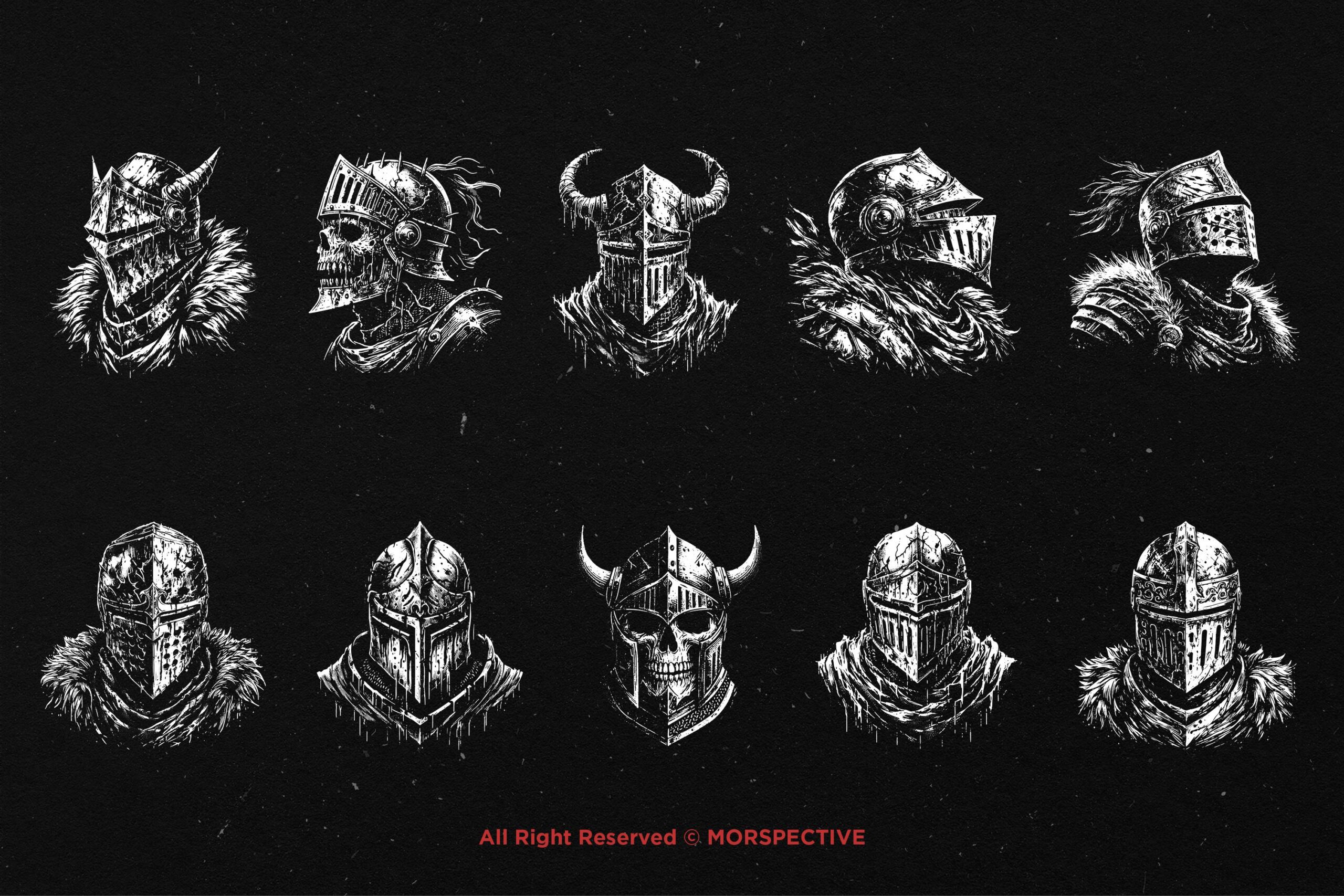 10 Bundle Dark Art Skull Warrior - Image 5