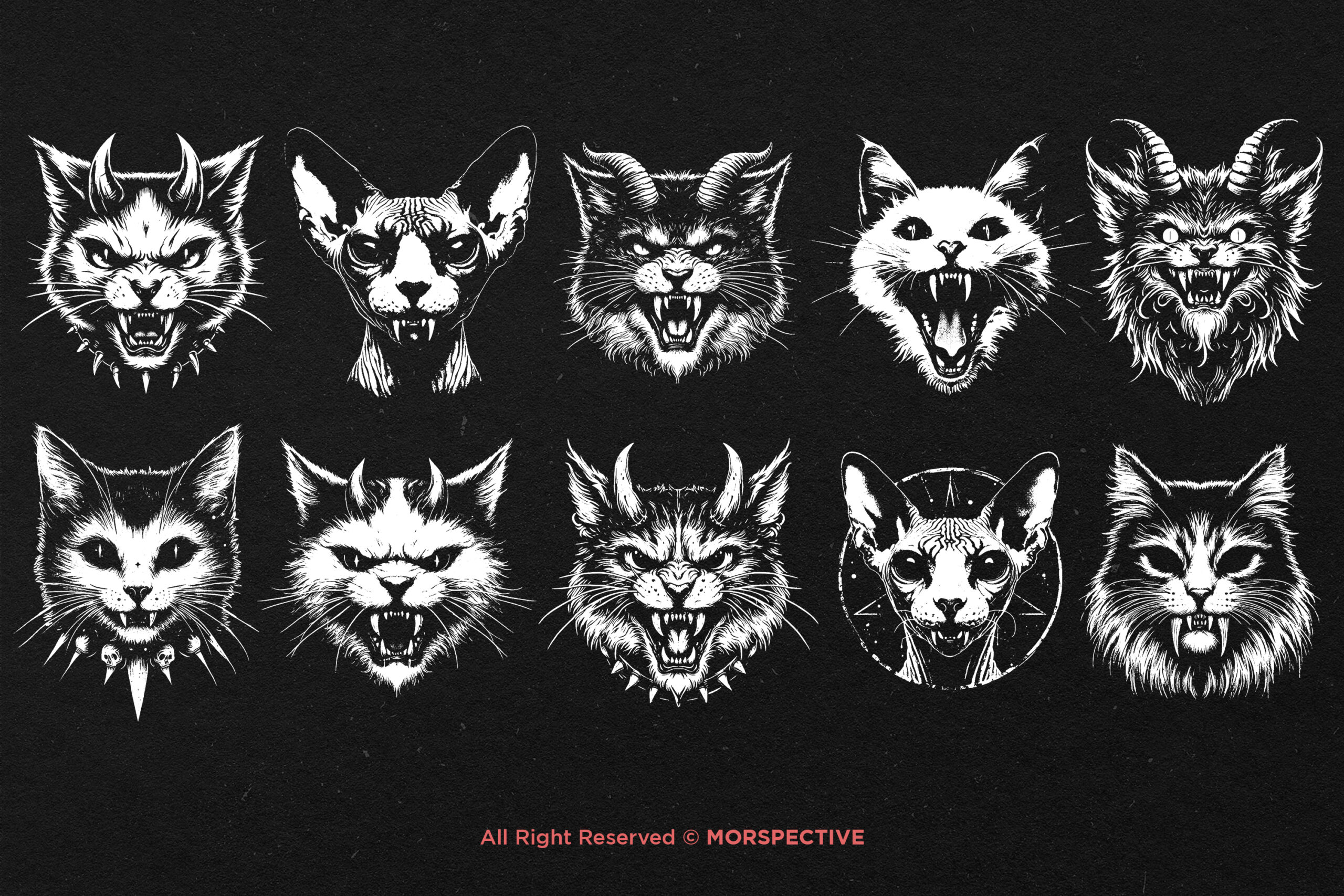 10 Bundle Dark Art Cats Beast - Image 5