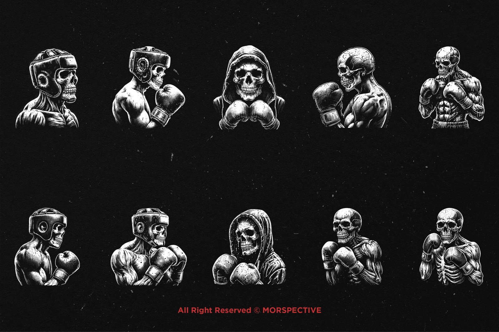 10 Bundle Dark Art Boxing Skull 5 10 Bundle Dark Art Boxing Skull - Image 5