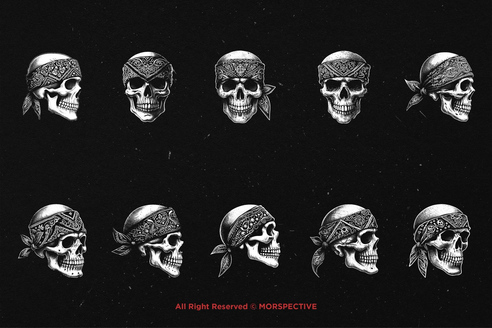10 Bundle Dark Art Skull Bandana 5 10 Bundle Dark Art Skull Bandana - Image 5